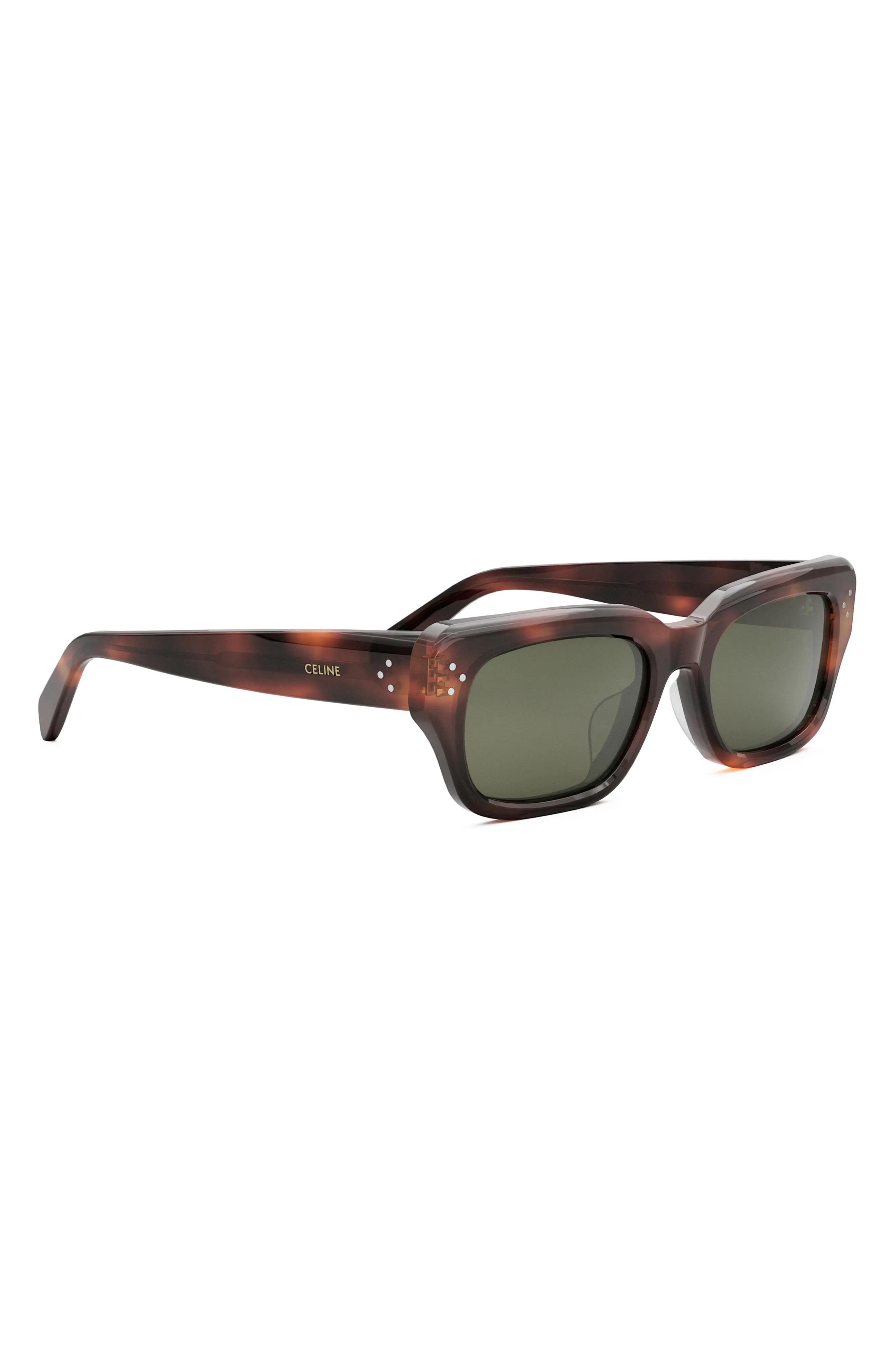 Bold 3 Dots 54mm Rectangular Sunglasses in Havana /Green - 6