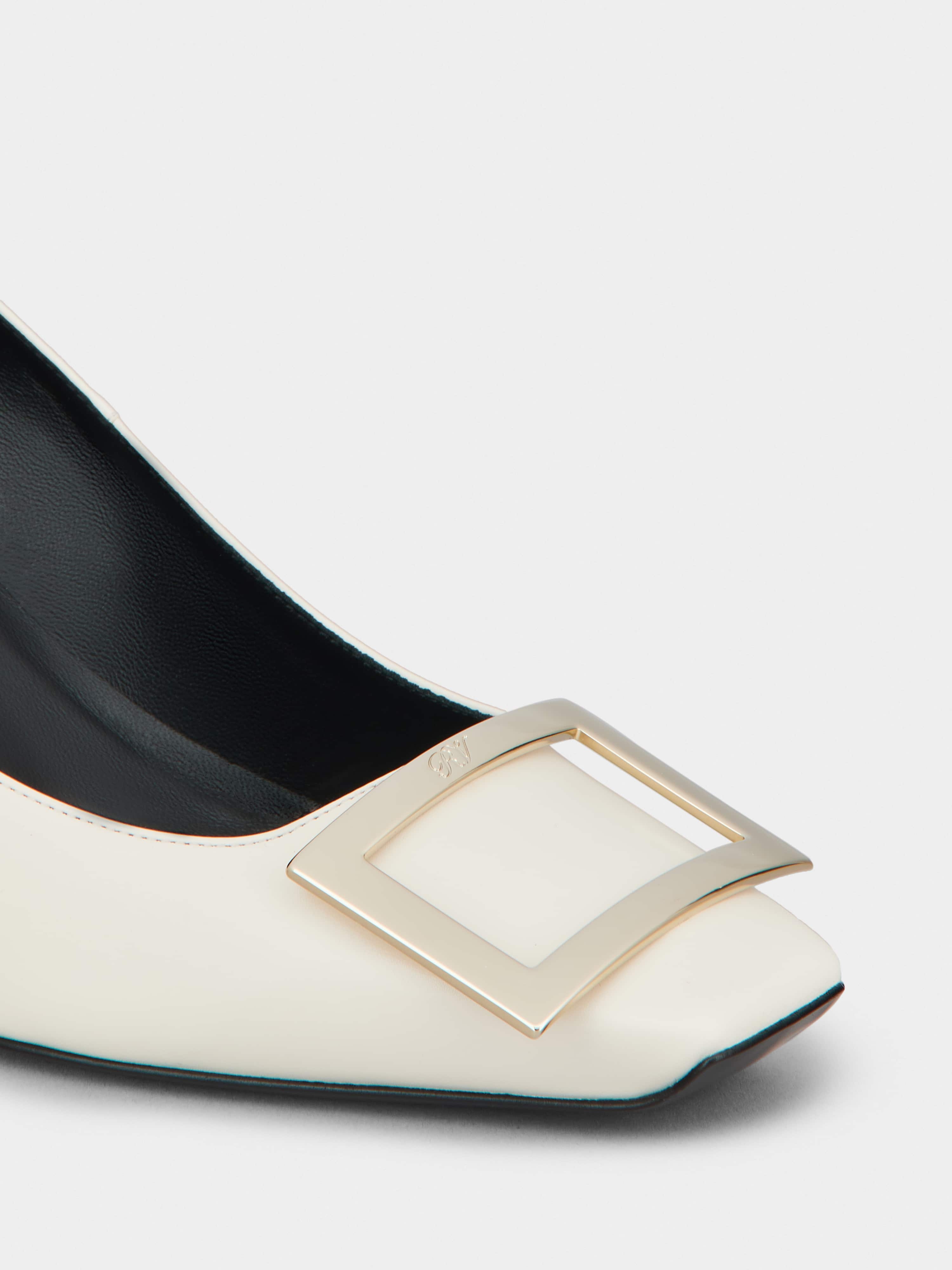 Trompette Metal Buckle Pumps in Leather - 3