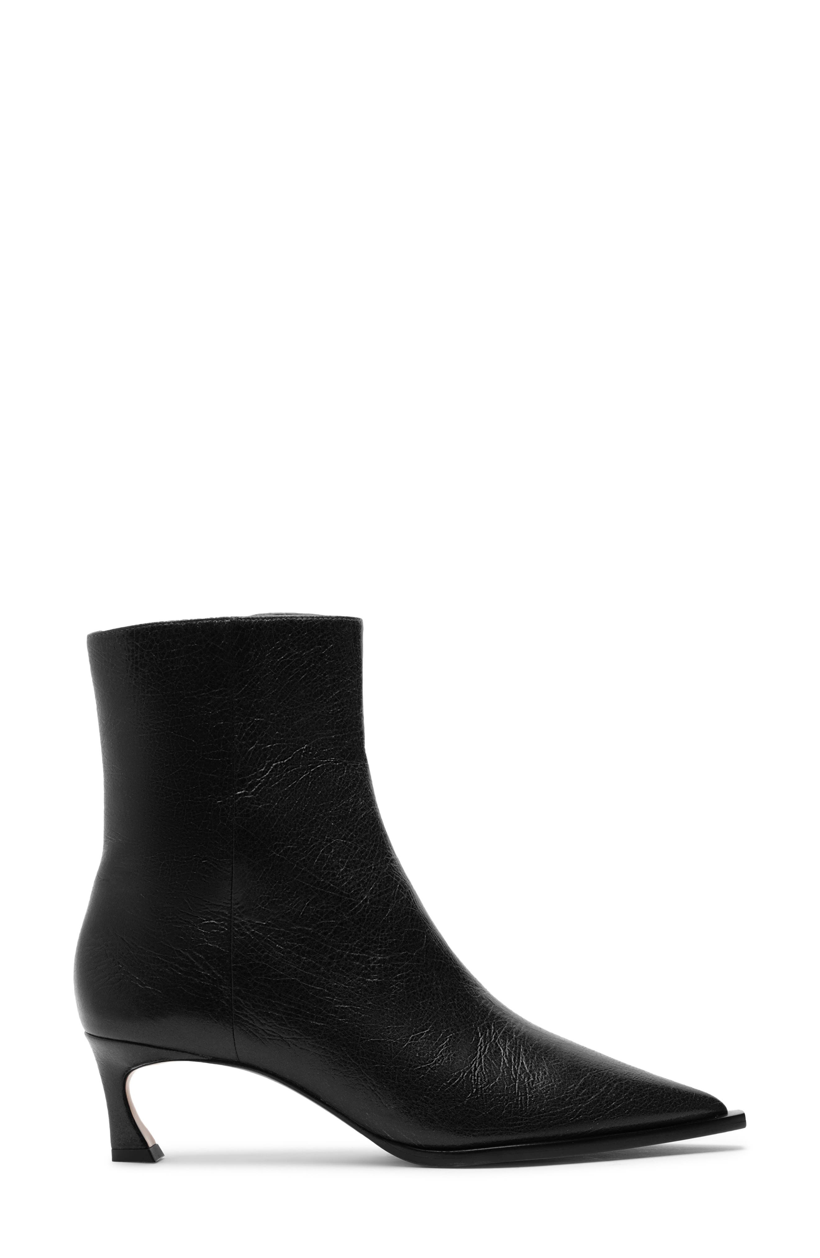 Alexandre Birman Myra Pointed Toe Kitten Heel Bootie in Black at Nordstrom - 3