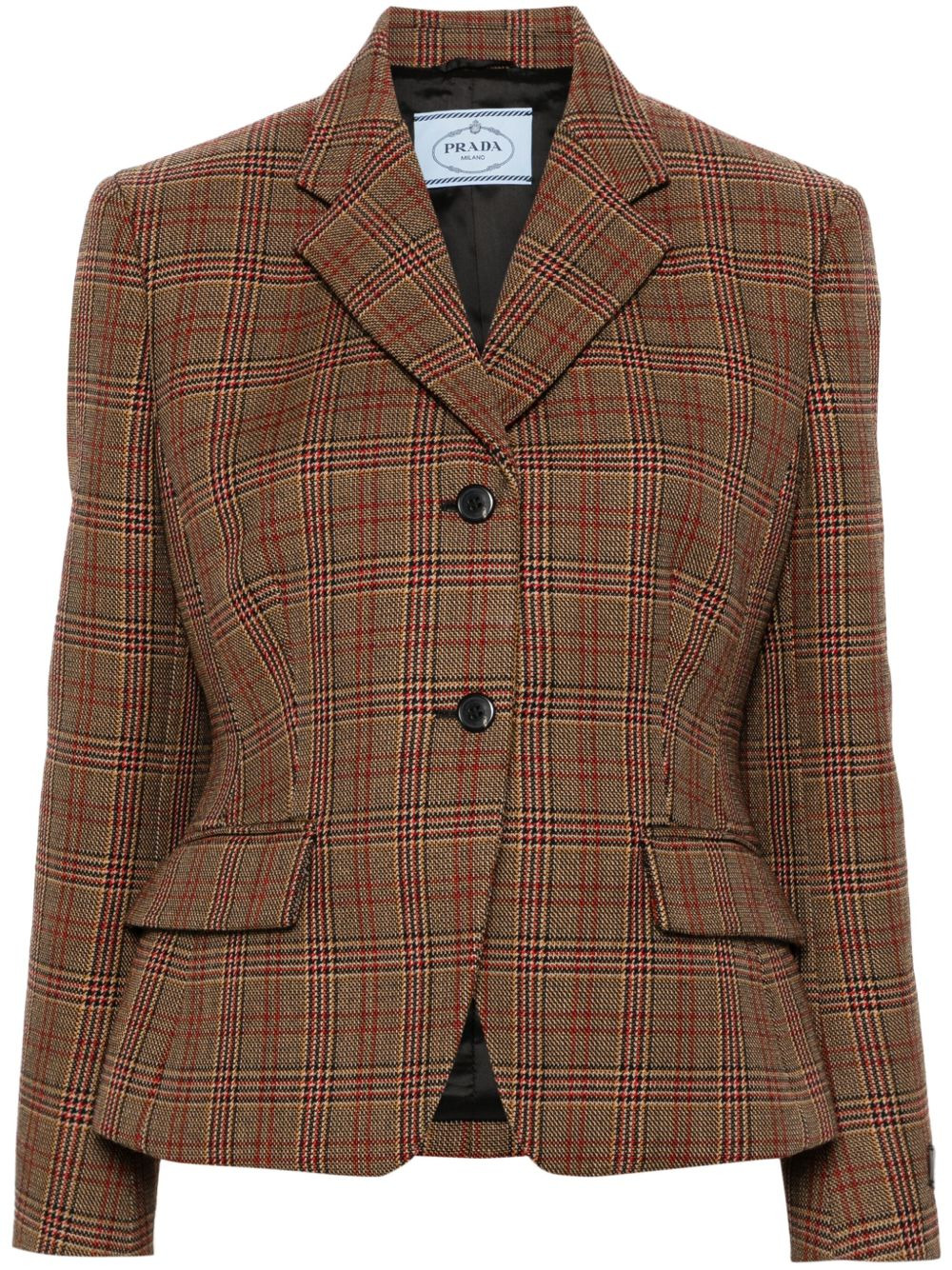 plaid-check blazer - 1