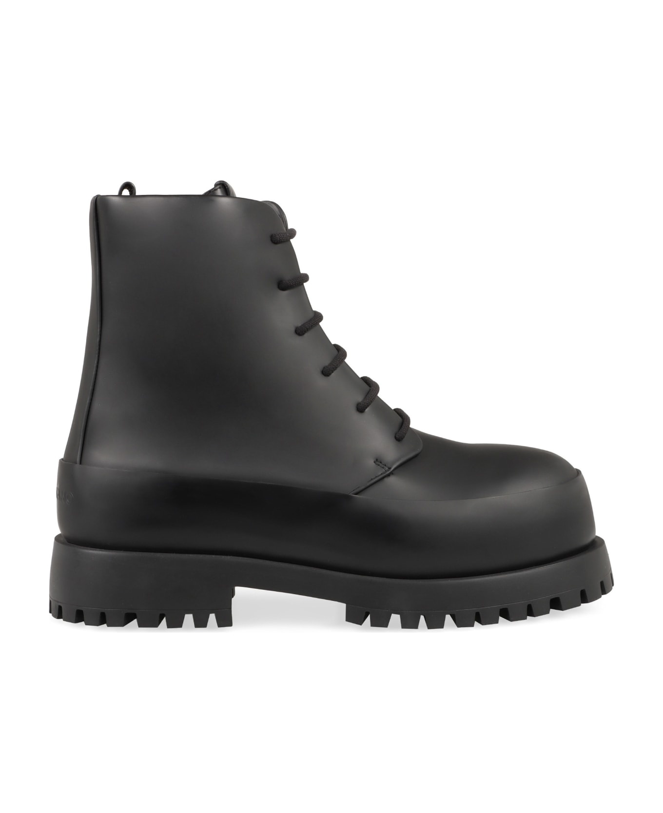 Black Leather Fede Ankle Boots - 2