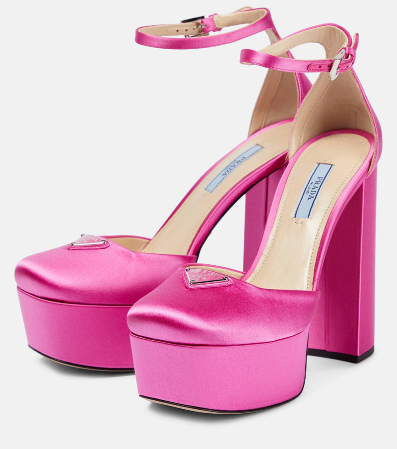 Satin platform pumps 5