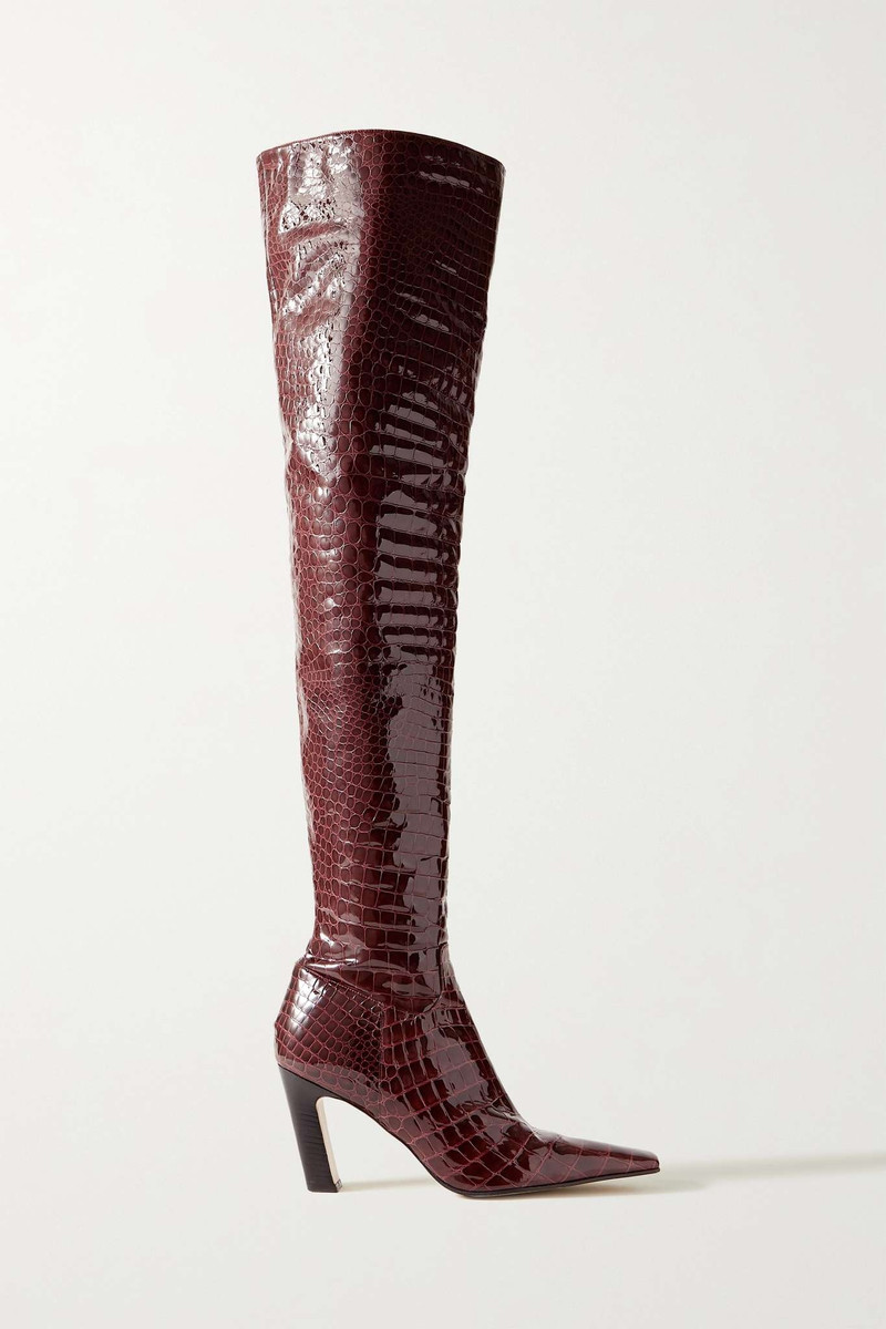 Marfa croc-effect patent-leather over-the-knee boots 1