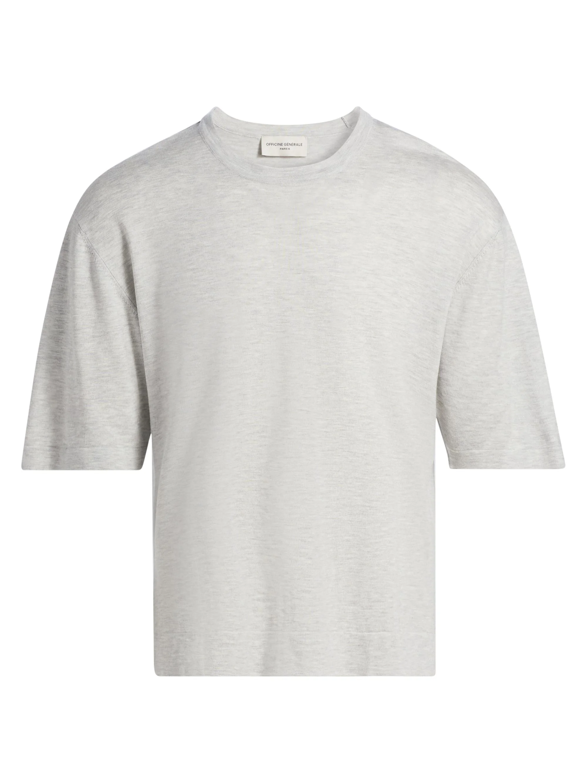 Men Boris Knit Crewneck T-Shirt - Light Heather Grey - 1