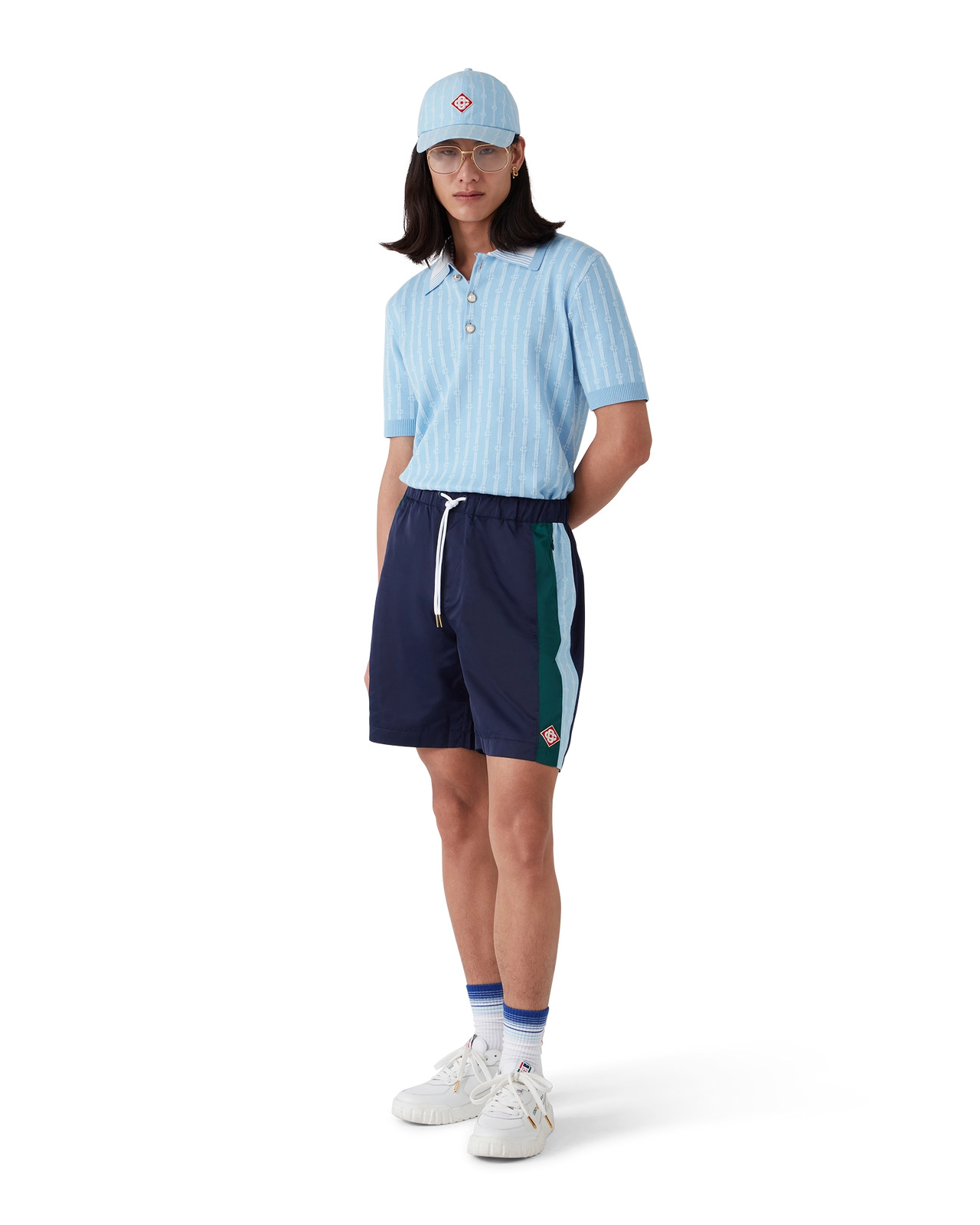 Pinstripe Laurel Track Shorts | Casablanca Paris - 2