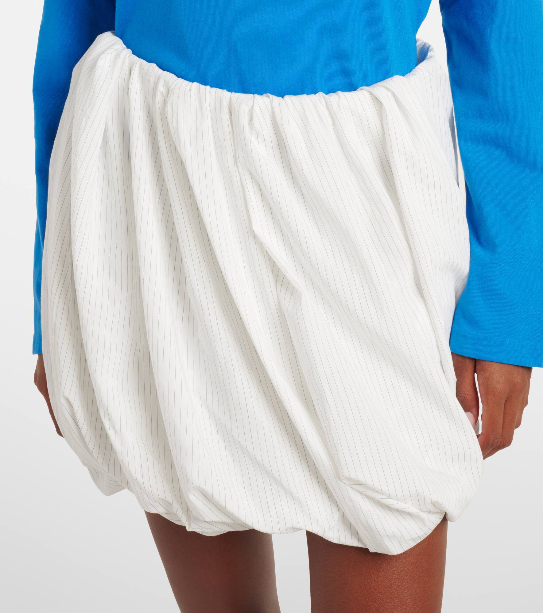 Gathered pinstripe balloon miniskirt - 4