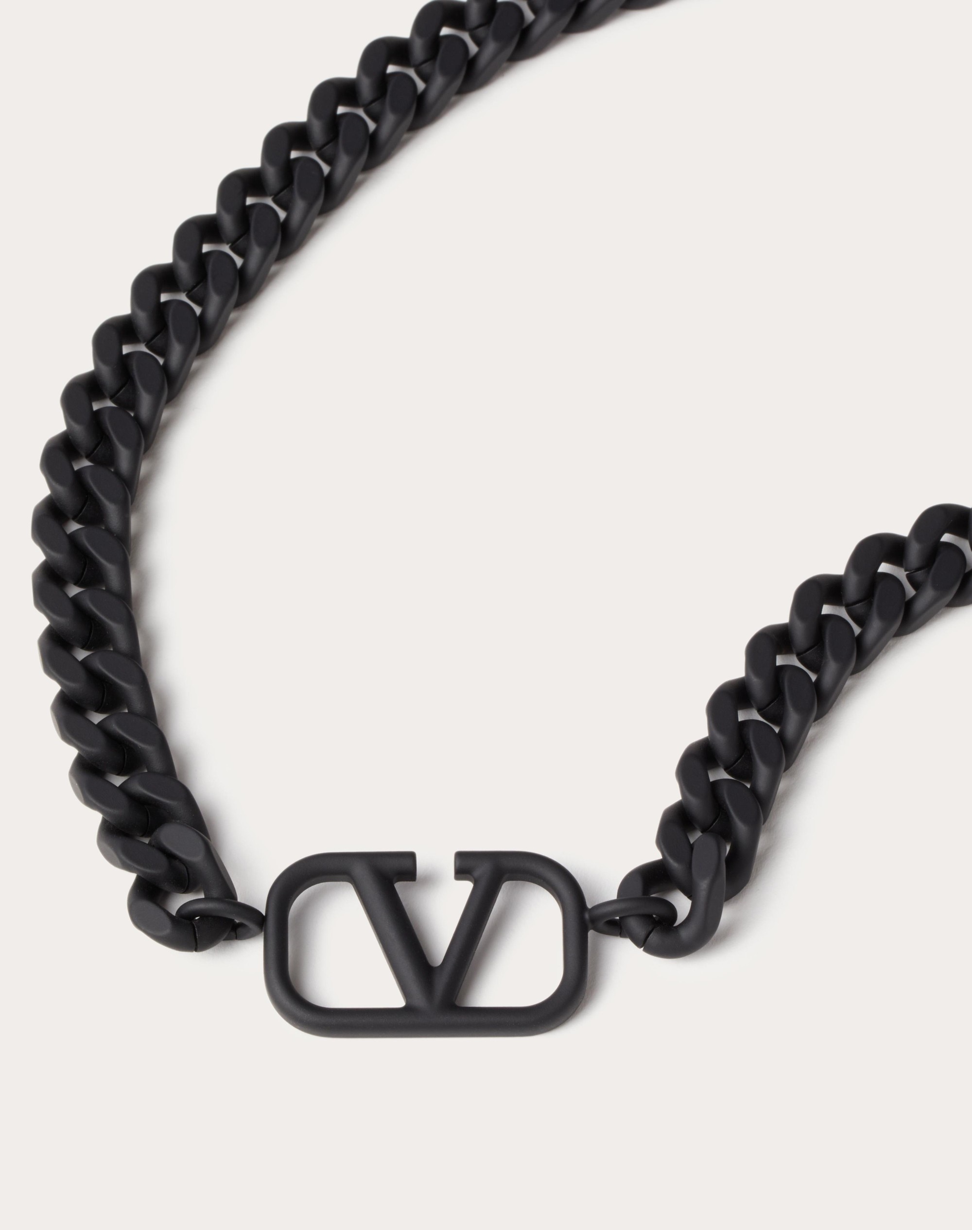 VLOGO SIGNATURE METAL NECKLACE WITH RUBBER-EFFECT FINISH - 3
