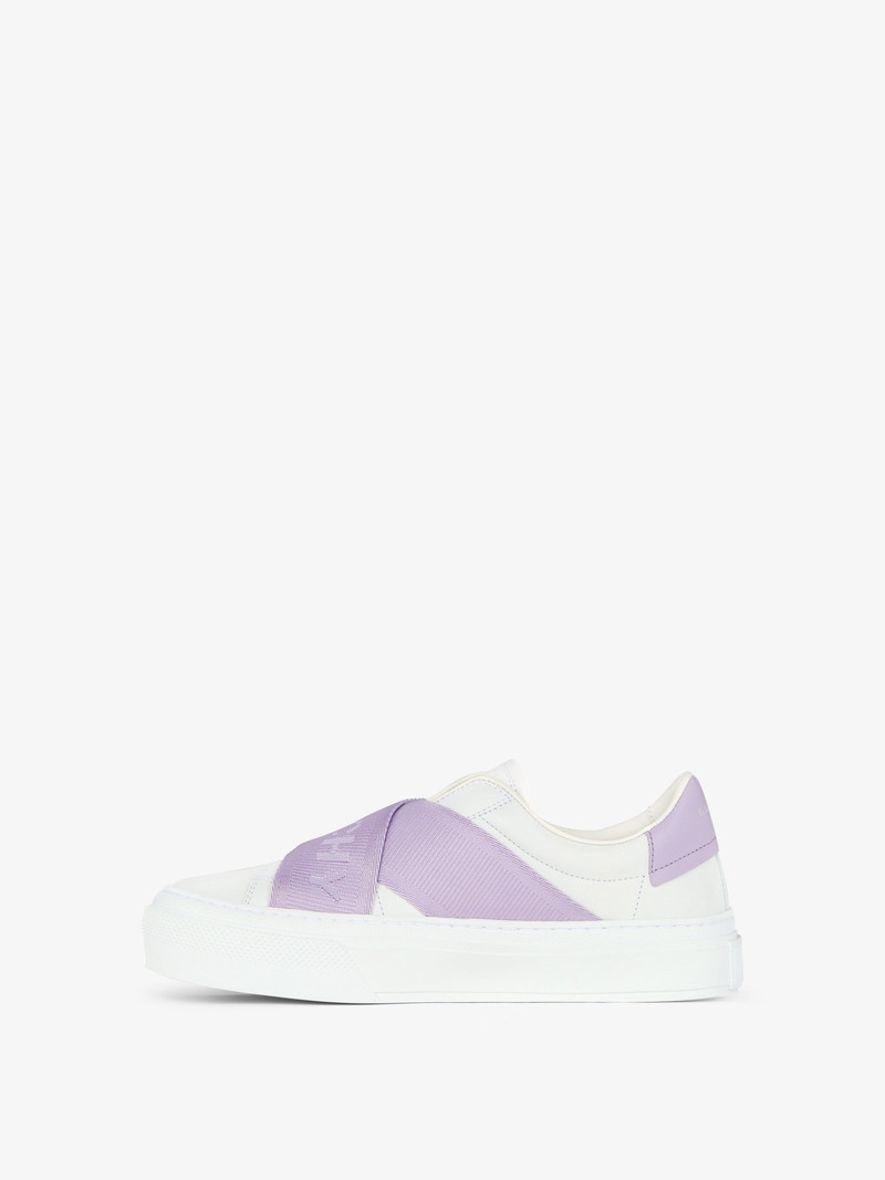 Givenchy CITY SPORT SNEAKERS IN LEATHER WITH DOUBLE WEBBING STRAP outlook
