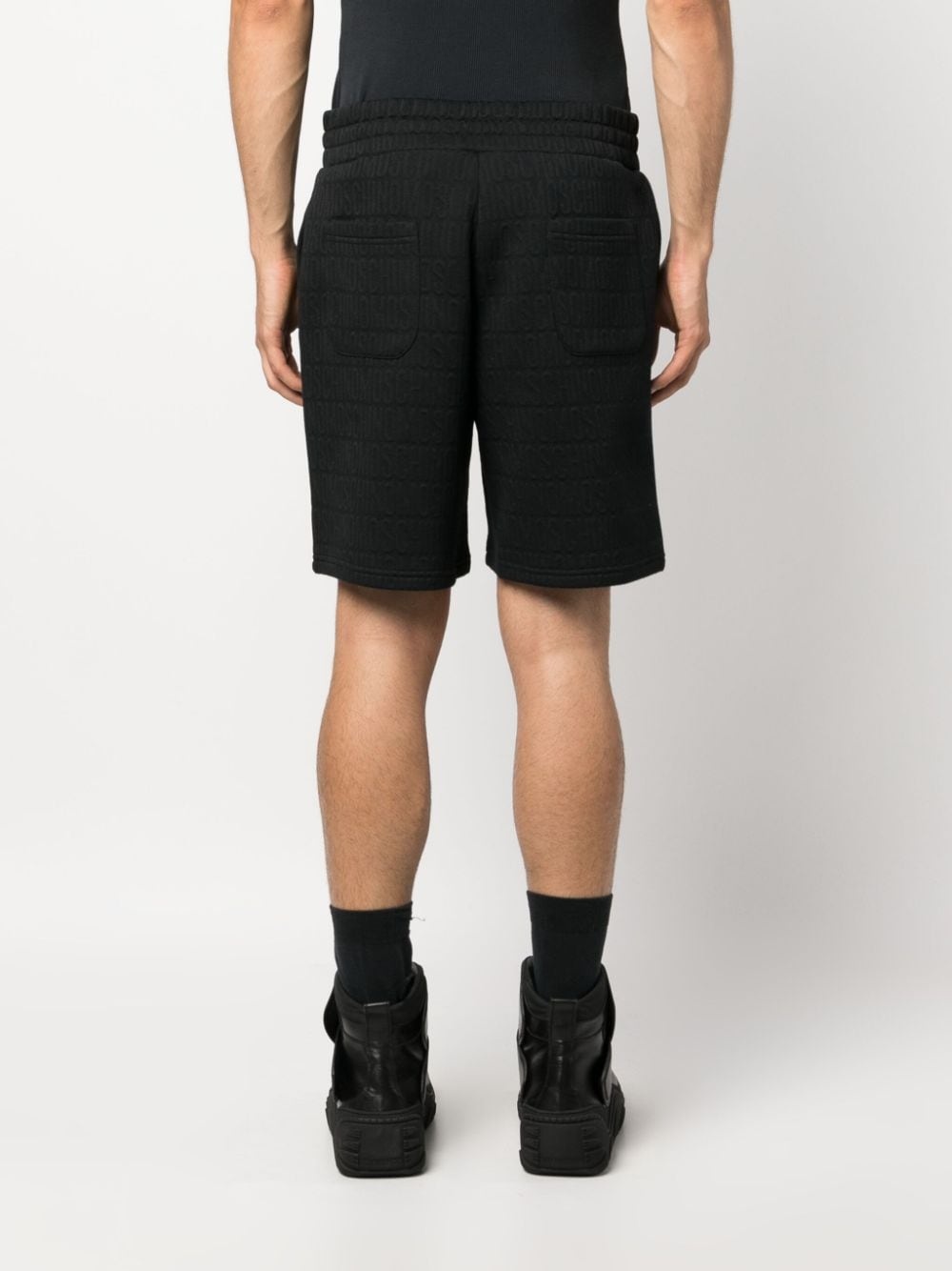 monogram-jacquard elasticated track shorts - 4