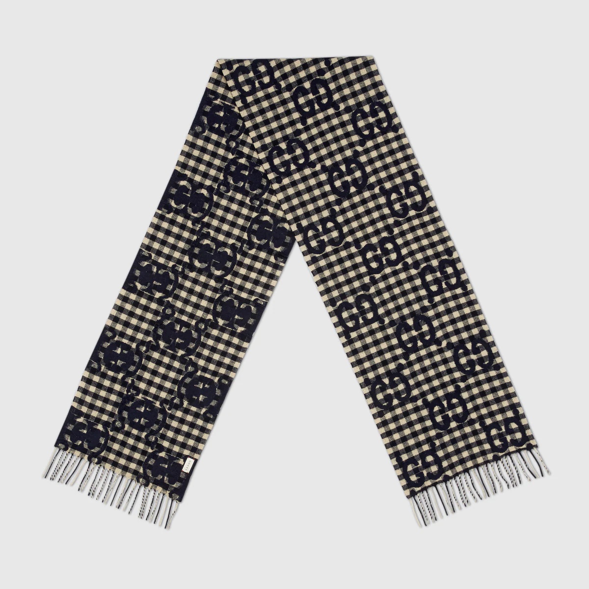 GG jacquard wool scarf - 2