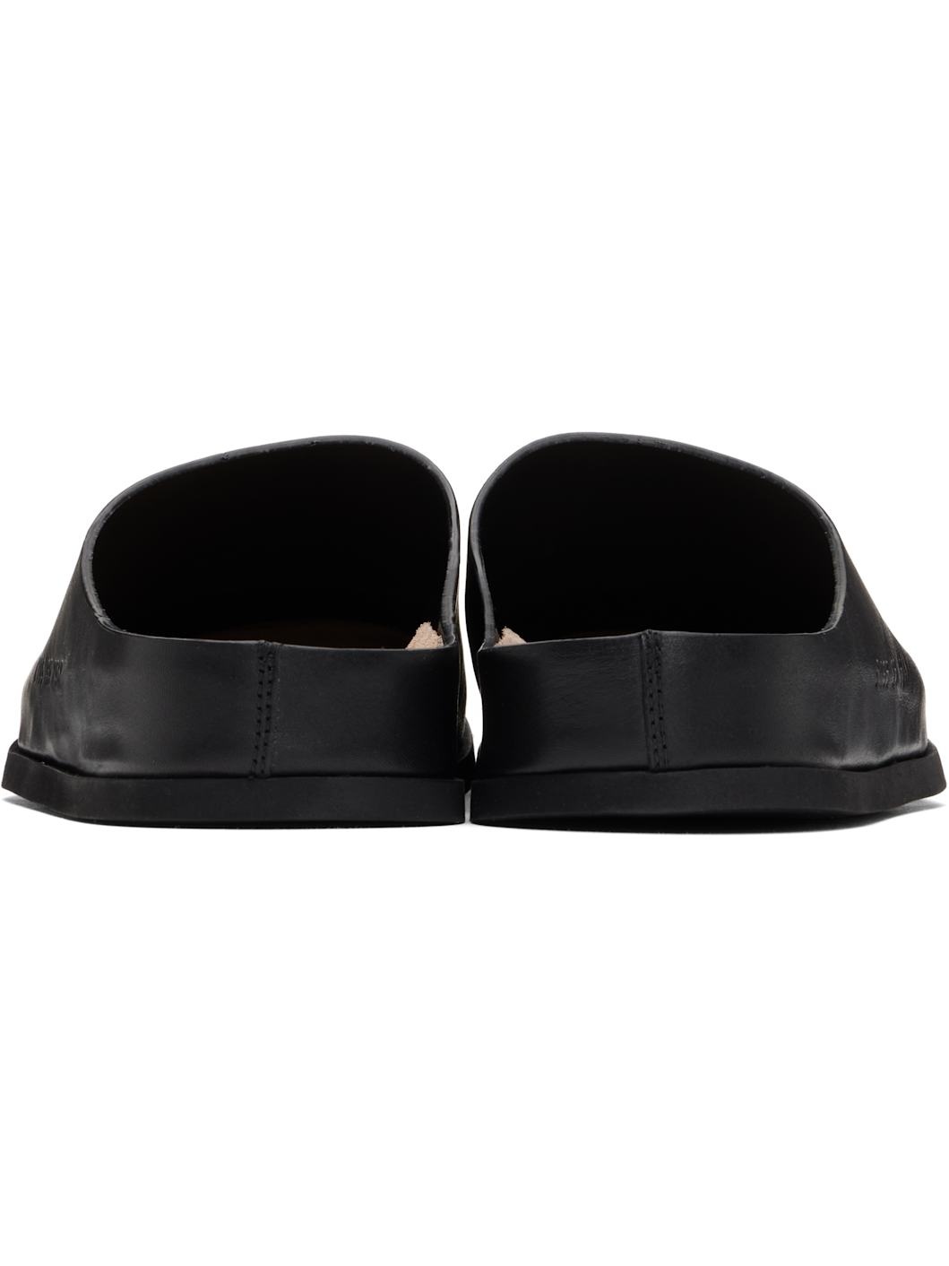 Black Leather Slip-on Loafers - 2