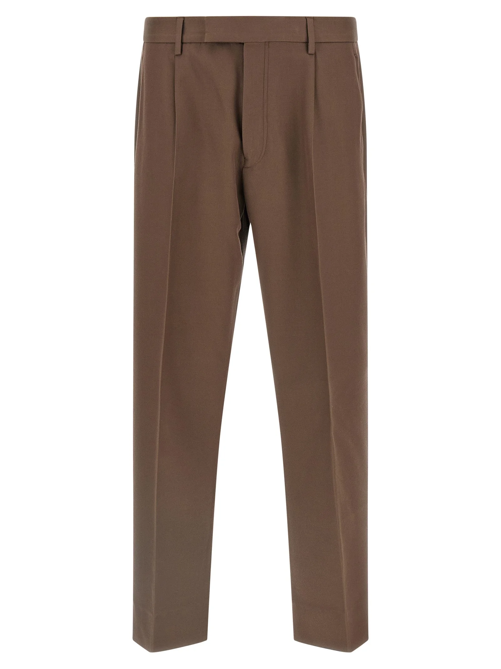 Wool Cotton Pants Brown - 1