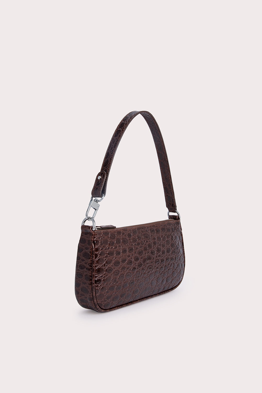 ☆人気☆【BY FAR】☆RACHEL CIRCULAR CROCO SHOULDER BAG☆ Rachel croc-effect leather shoulder bag in beige - By Far