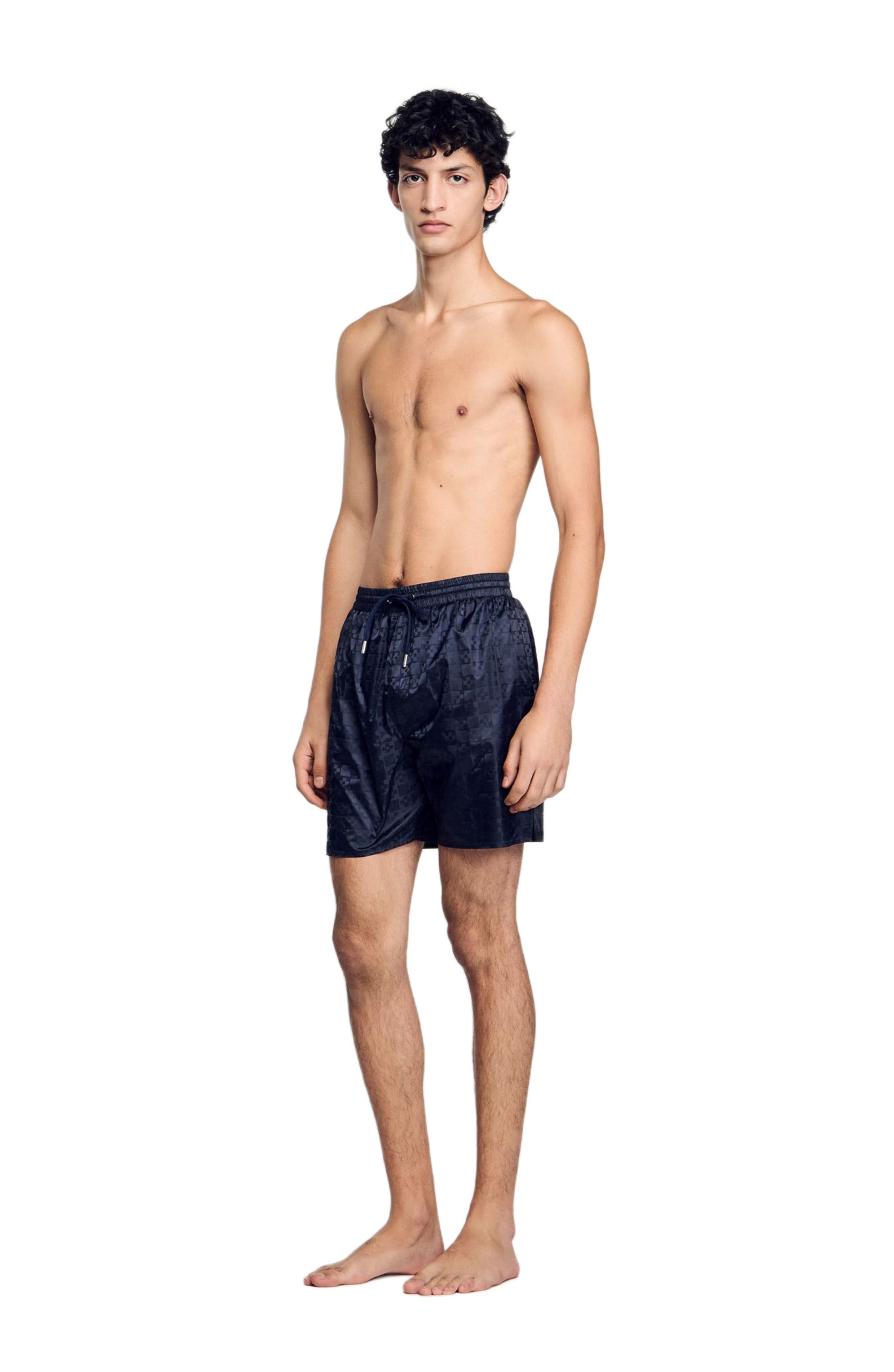 SANDRO Squarecross swim shorts in Midnight Blue at Nordstrom - 7