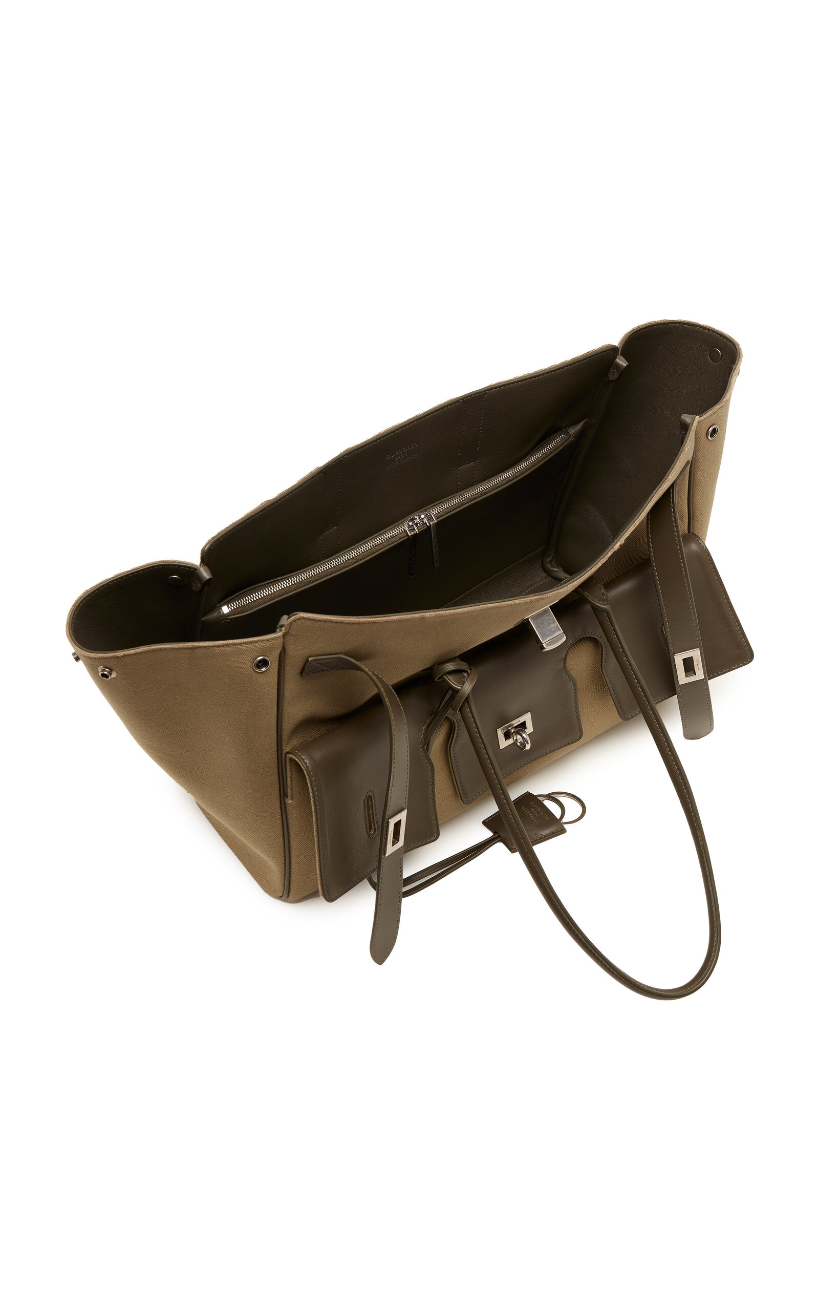Bel Air Medium Leather Carryall khaki - 5