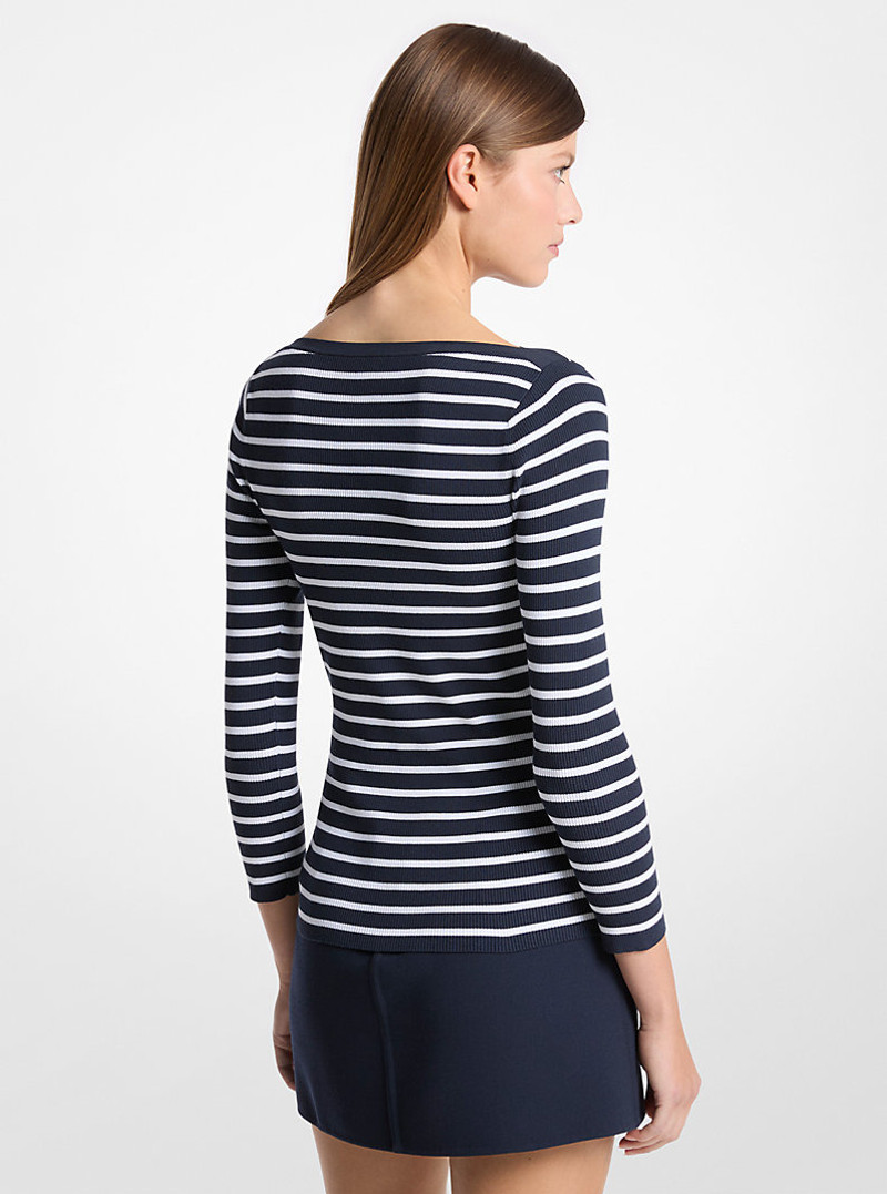 MICHAEL KORS COLLECTION Striped Boatneck Top outlook