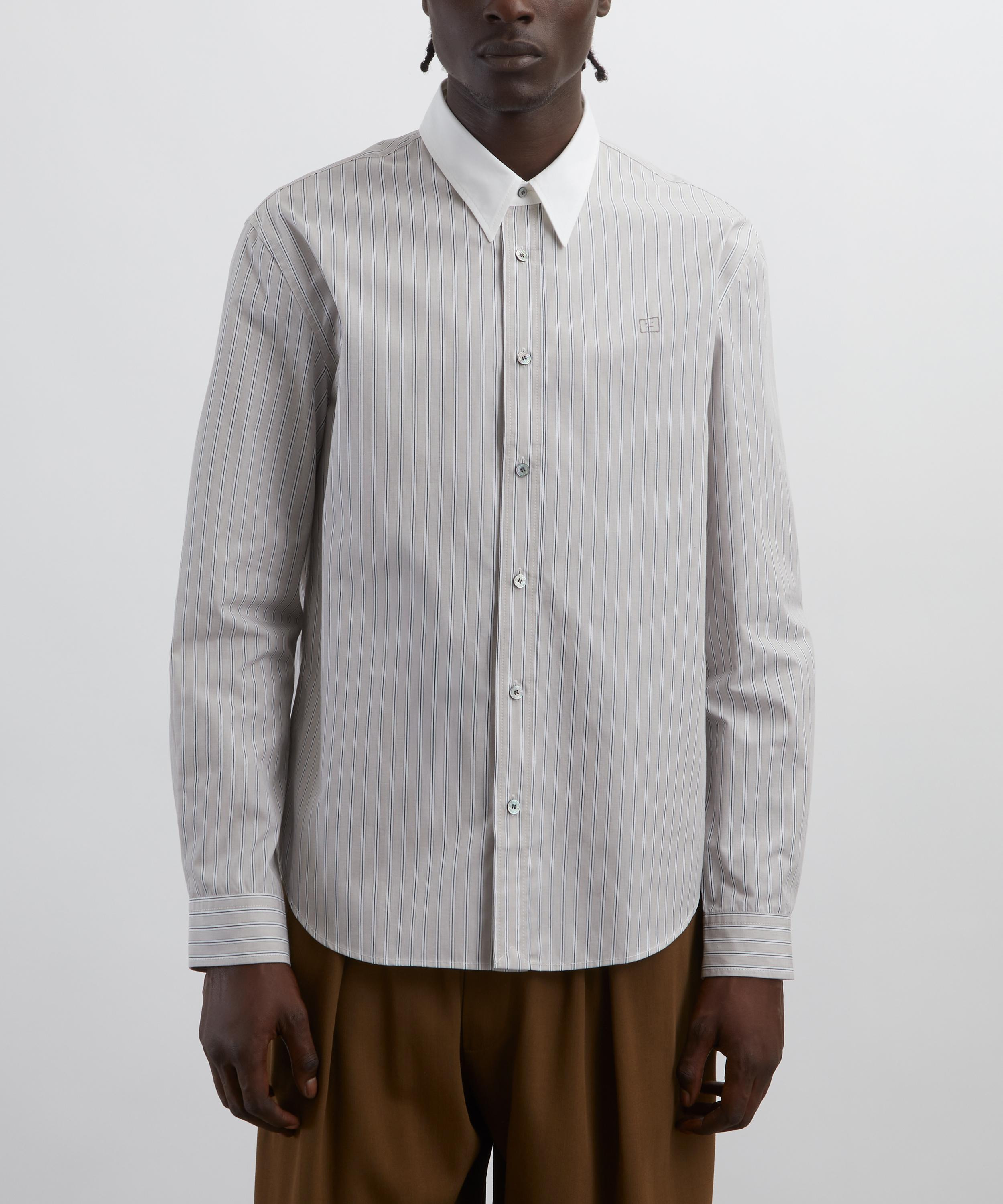 Contrast Collar Button-Up Shirt - 3