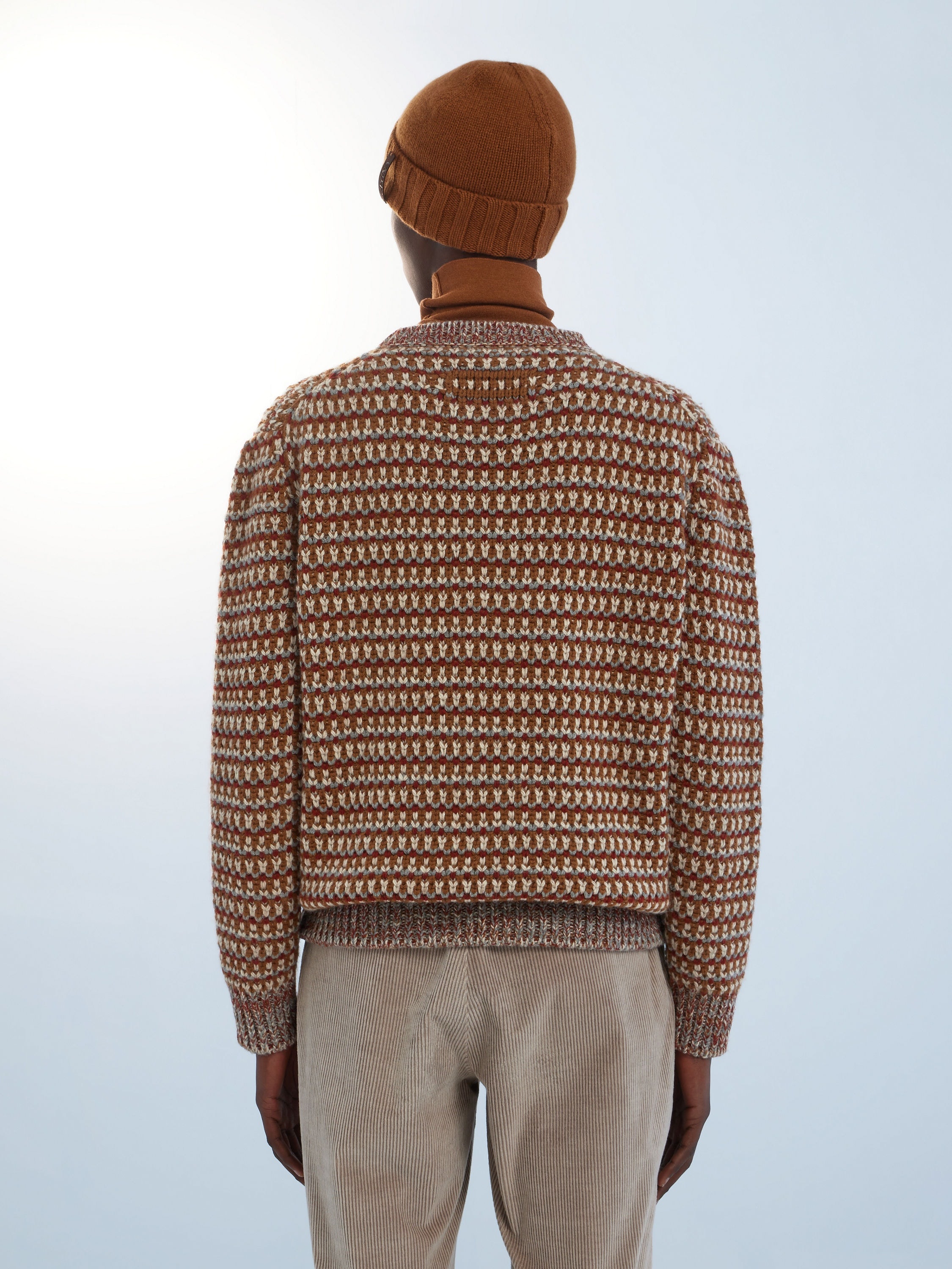 DARK RED OASI CASHMERE CREWNECK - 3