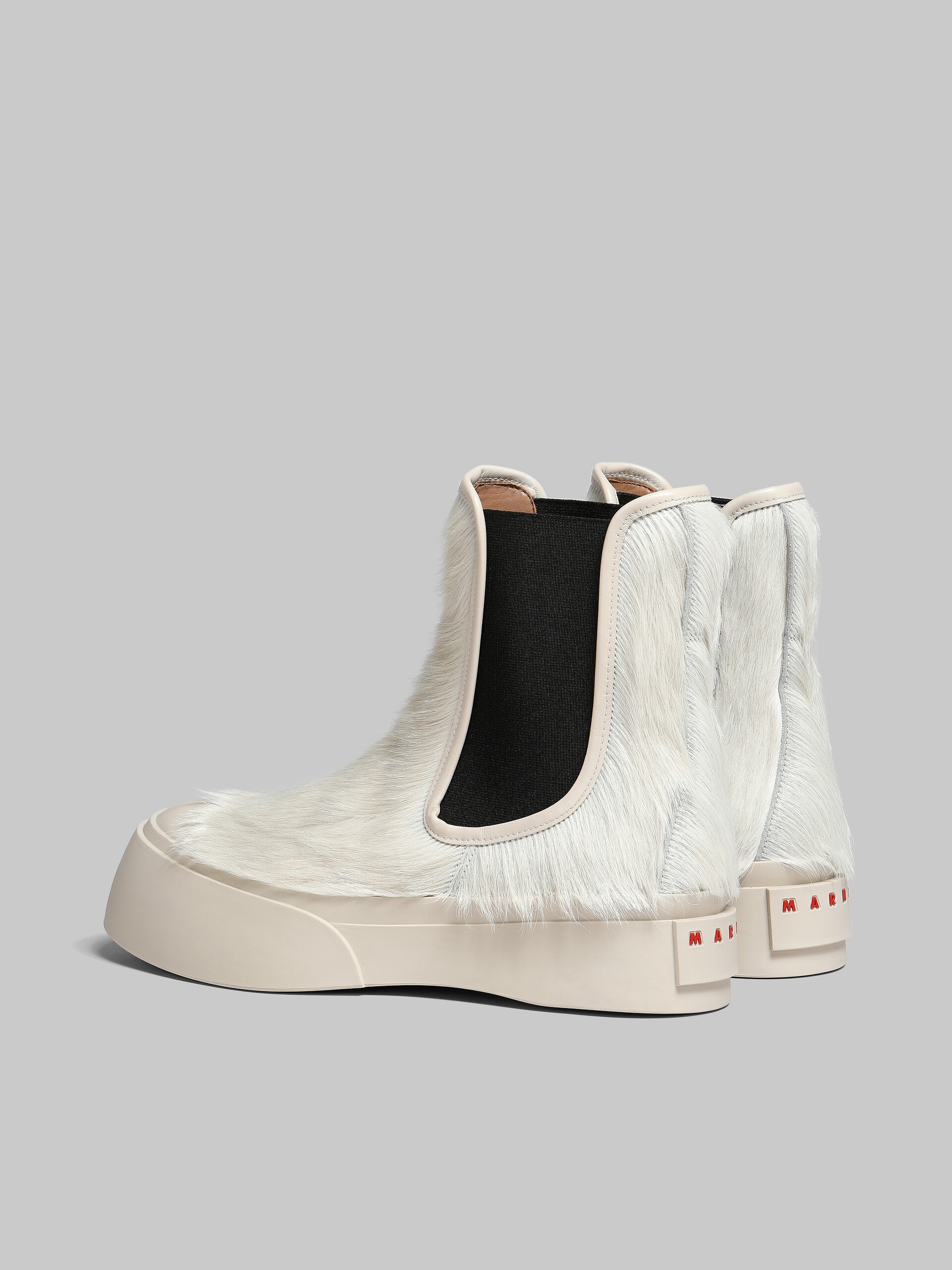 WHITE LONG-HAIR CALFSKIN PABLO CHELSEA BOOT - 3