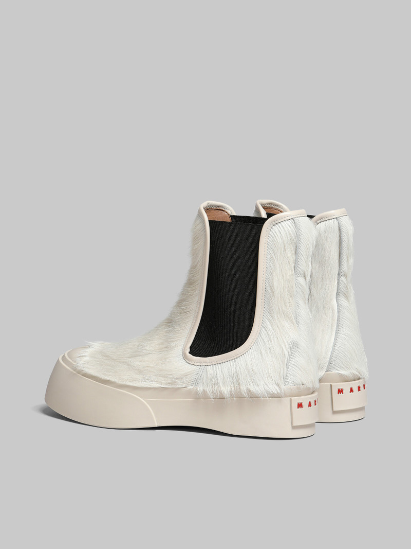 Marni WHITE LONG-HAIR CALFSKIN PABLO CHELSEA BOOT outlook