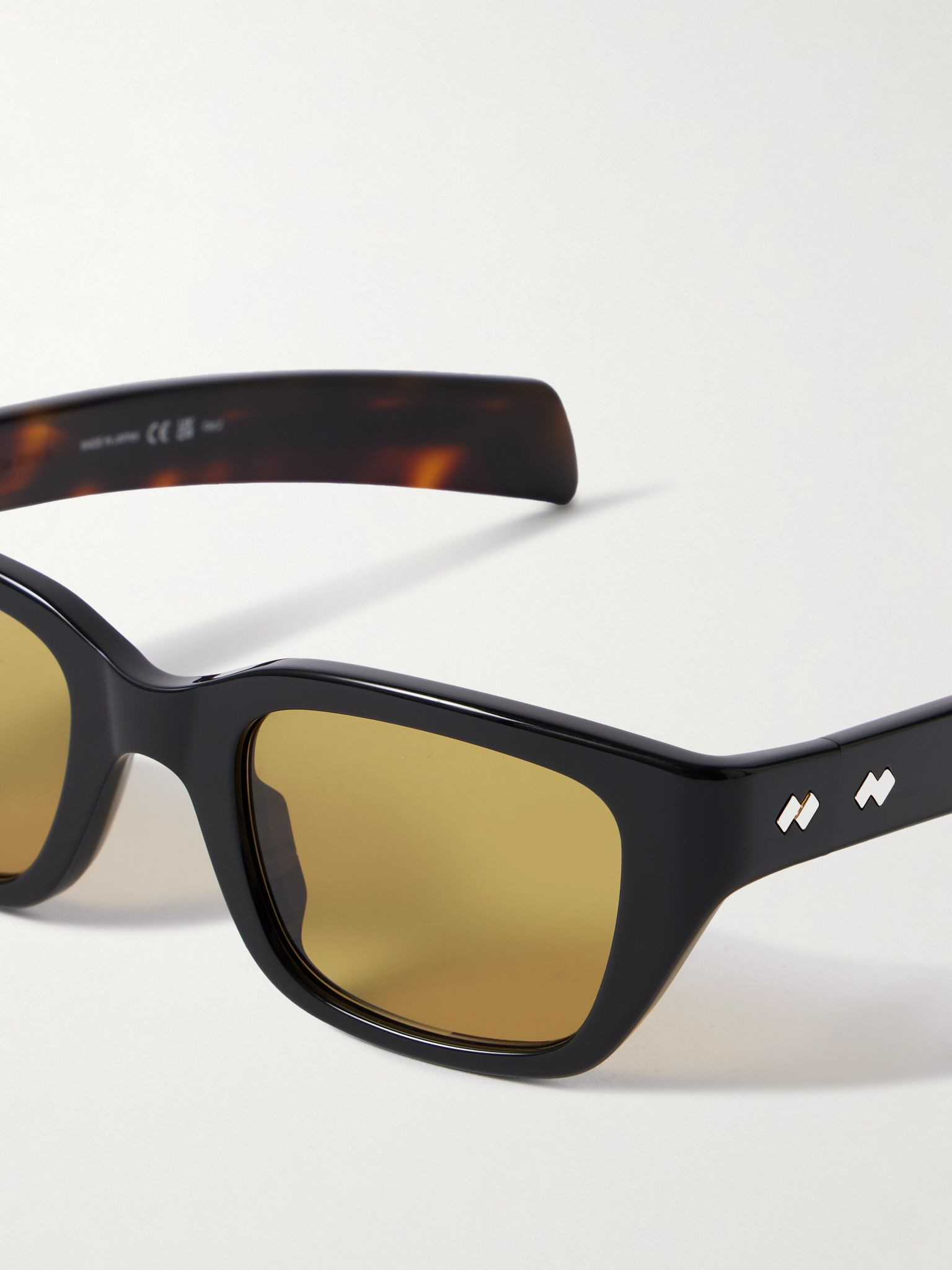 Ribbon square-frame acetate sunglasses Black - 4