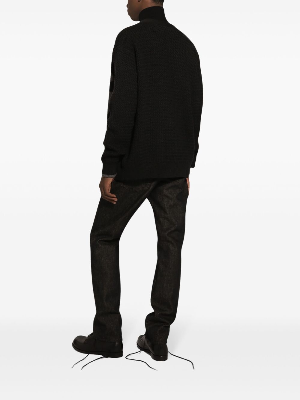 logo-intarsia cardigan - 4