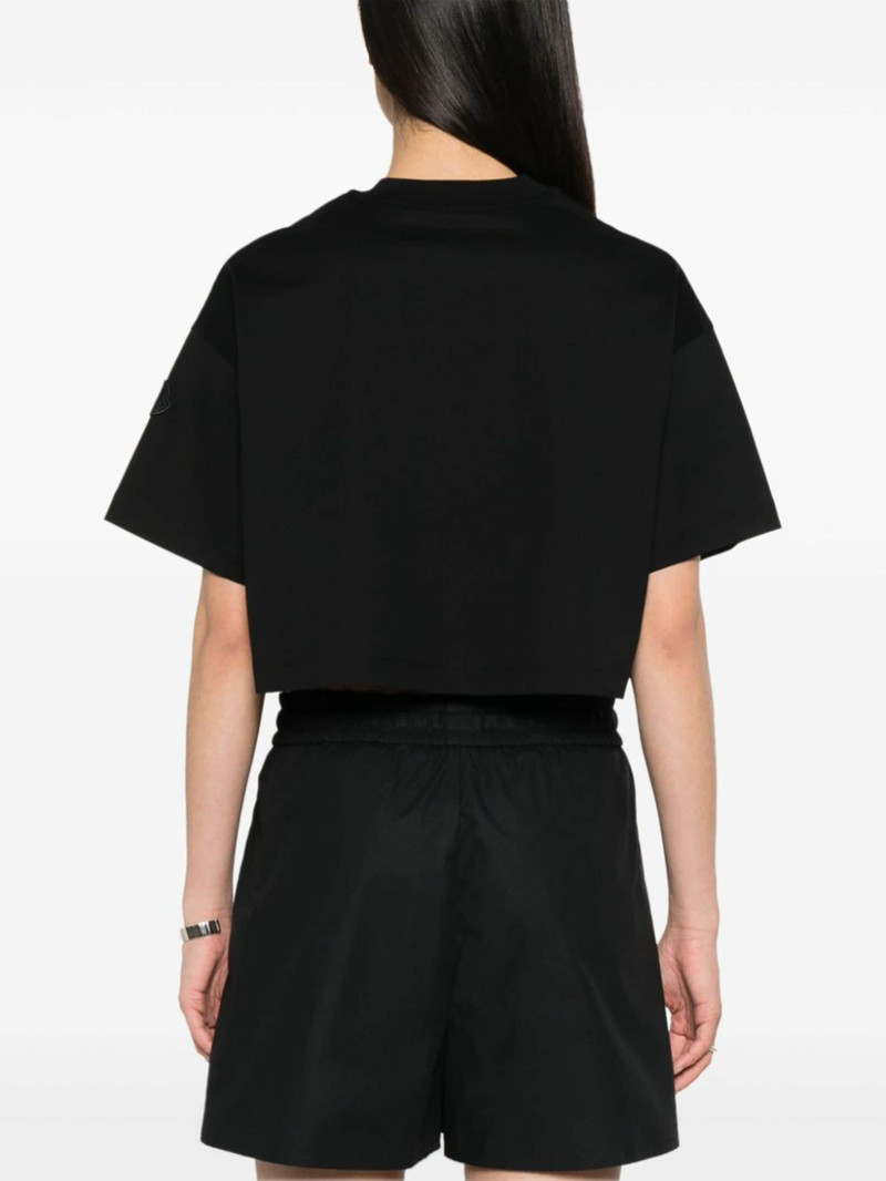 sequin-logo cropped T-shirt 4