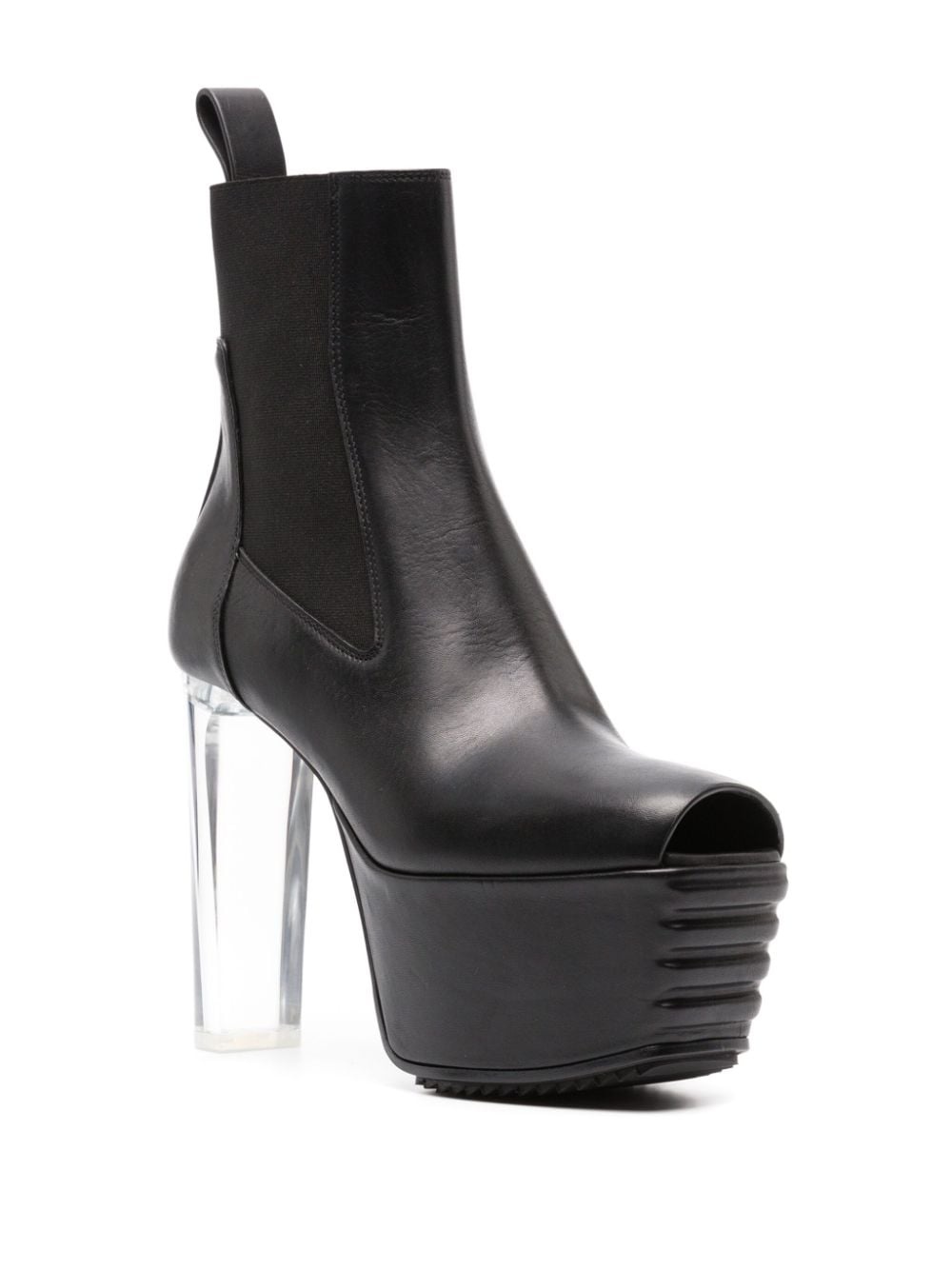 160mm open-toe leather heeled boot - 2