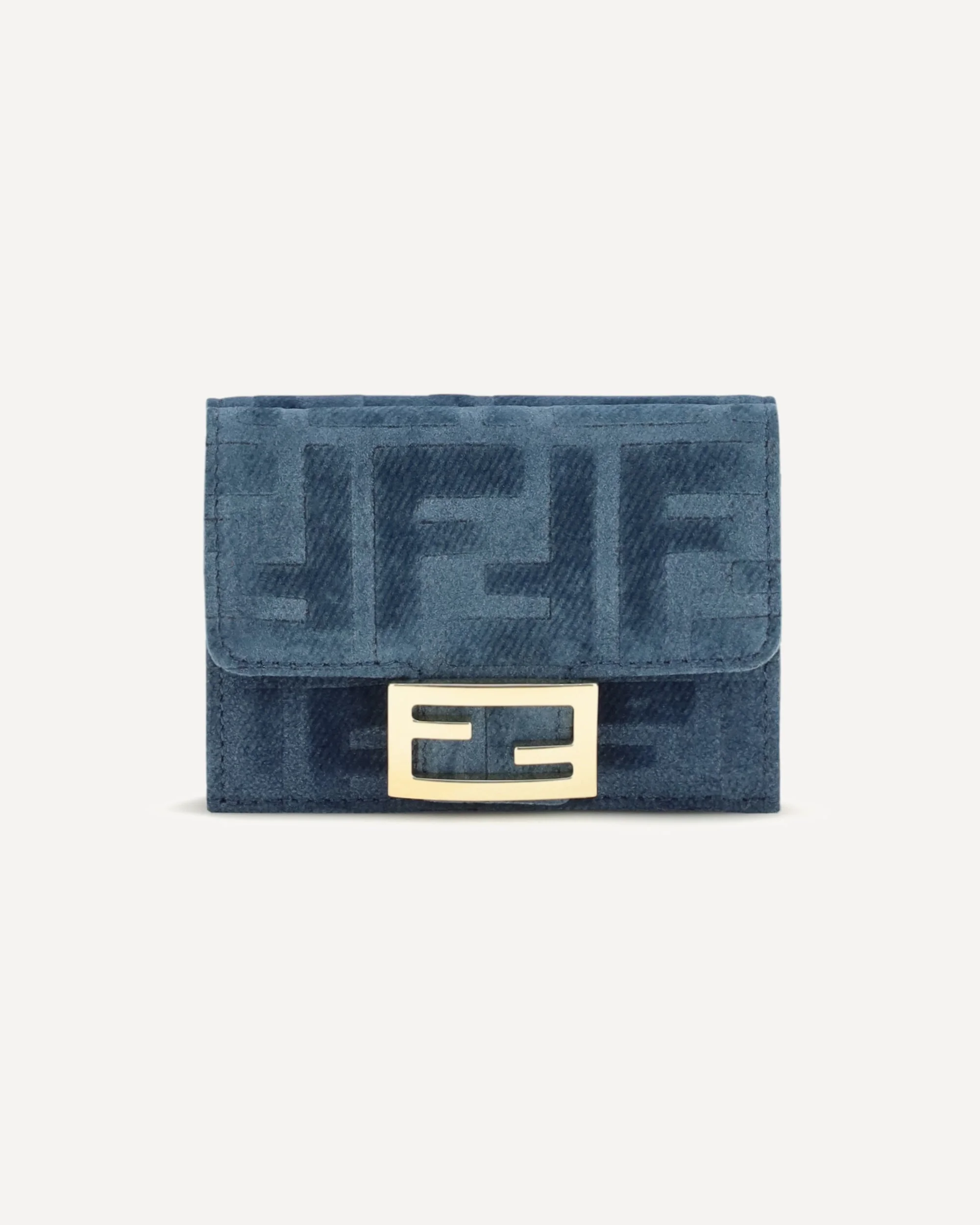 Trifold Wallet with FF monogram in jacquard - 1