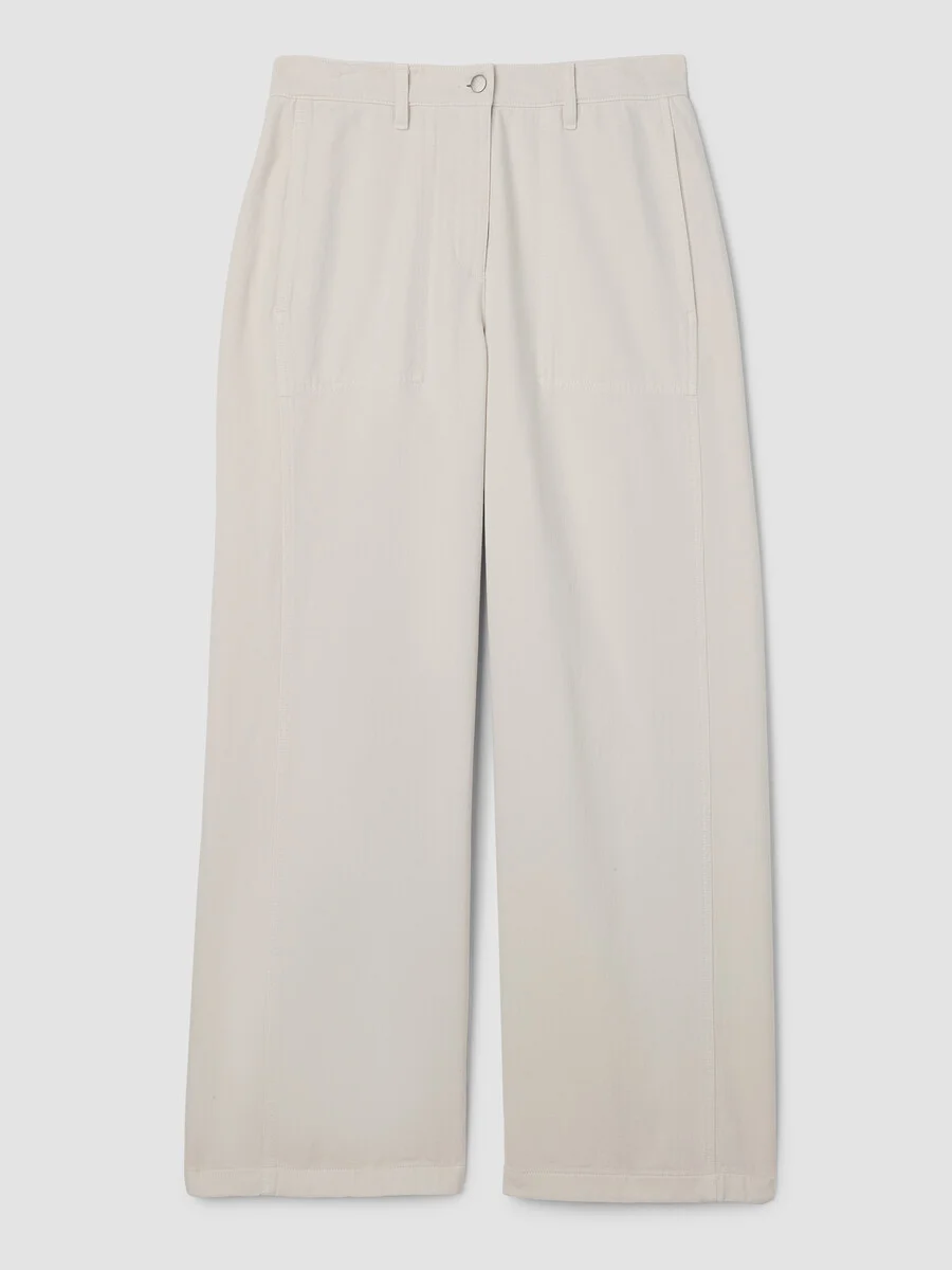 Garment-Dyed Utility Cotton Wide-Leg Pant - 1