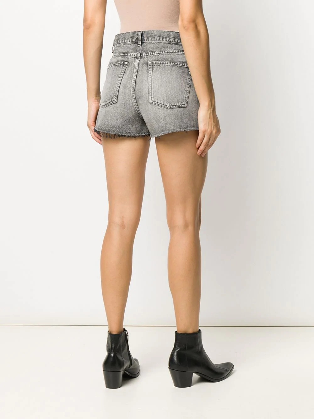 high waisted denim shorts - 4