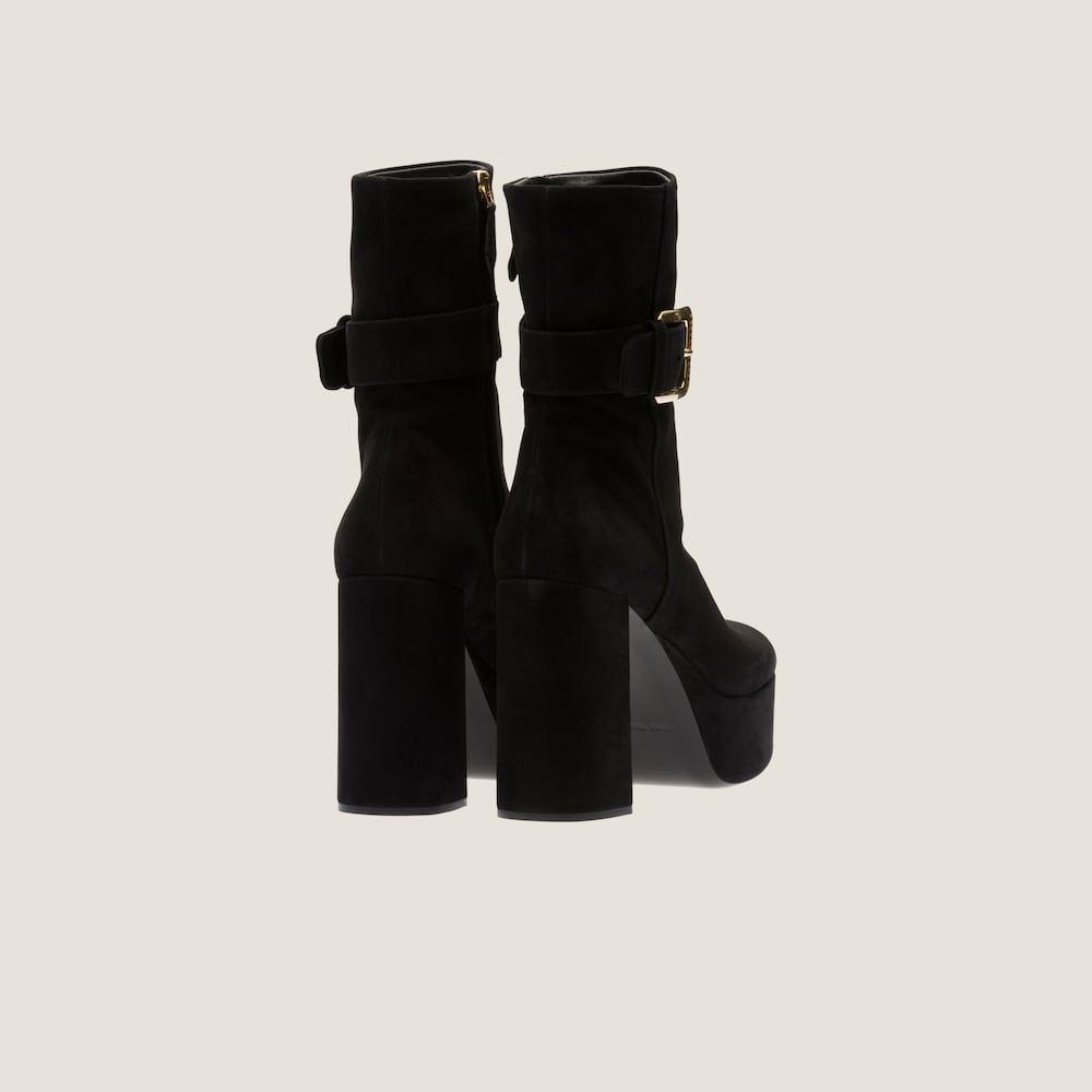 Suede platform booties - 3