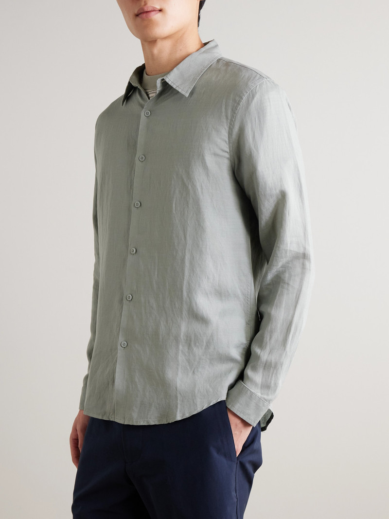 Air Spread-Collar Linen and Lyocell-Blend Shirt 3