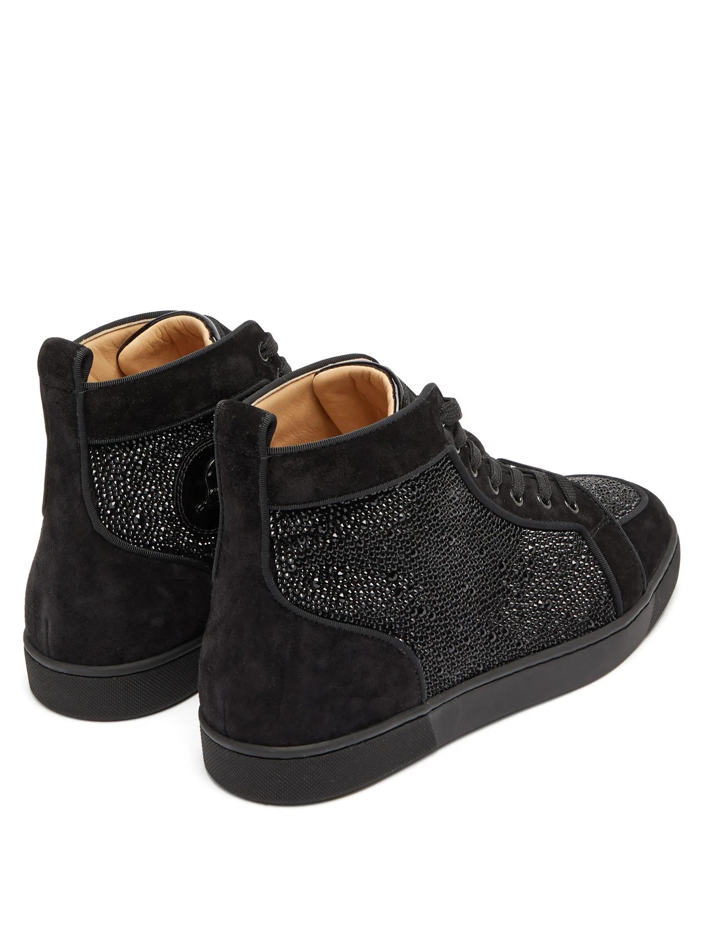 Rantus crystal-embellished high-top suede trainers - 4