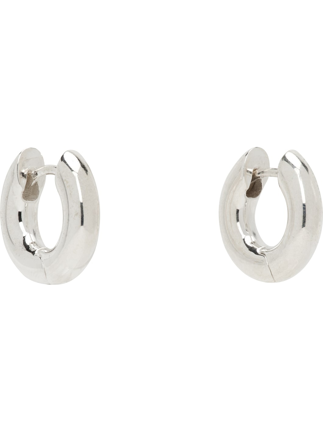 Silver Bagel Hoop Earrings - 2