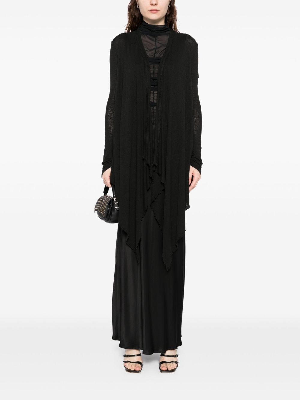 open-front asymmetric cardigan - 2