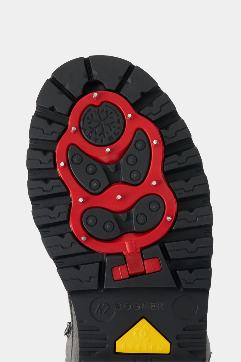 Mid Boots Helsinki with spikes in Black/Red 7