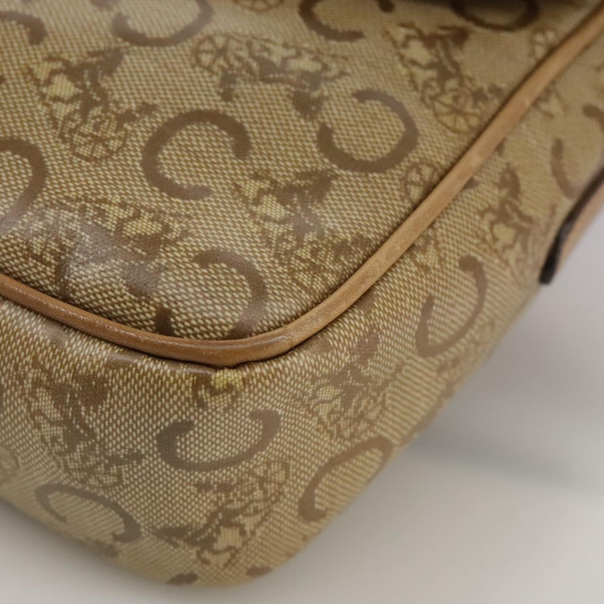 CELINE C Sulky Shoulder Bag Pvc Beige Gold - 12