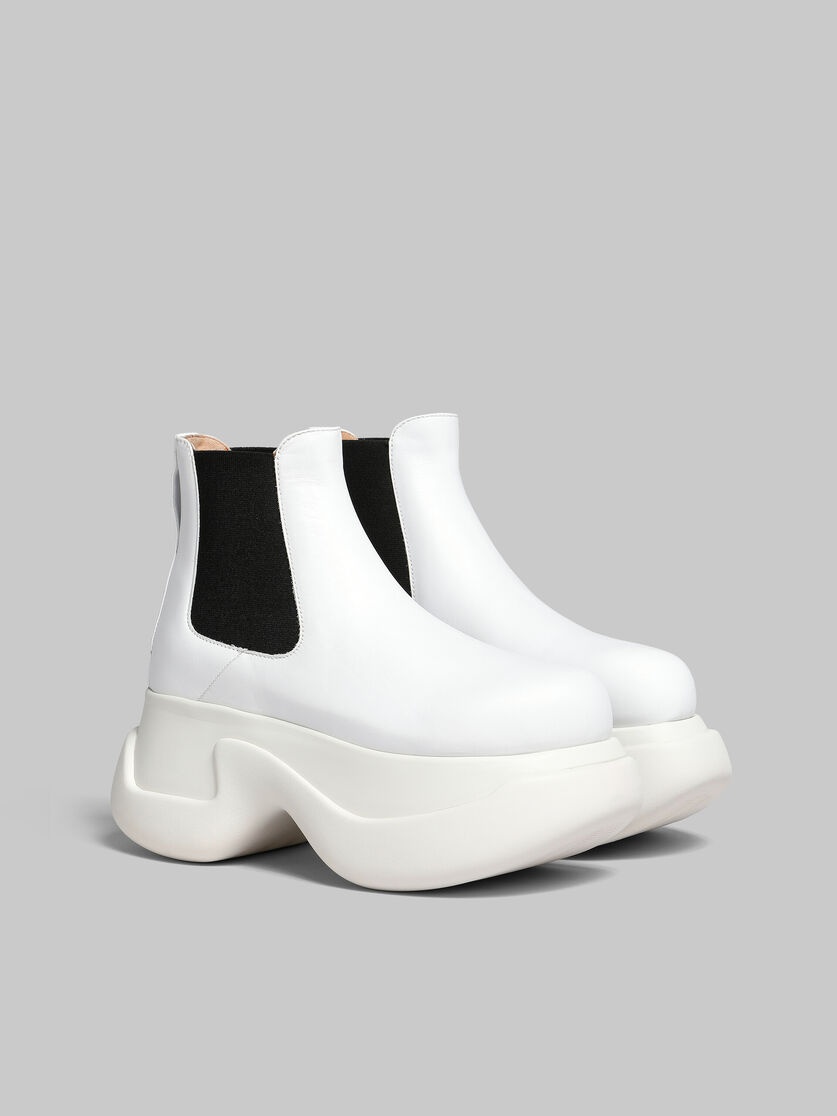 WHITE LEATHER ARAS 23 CHELSEA BOOT - 2