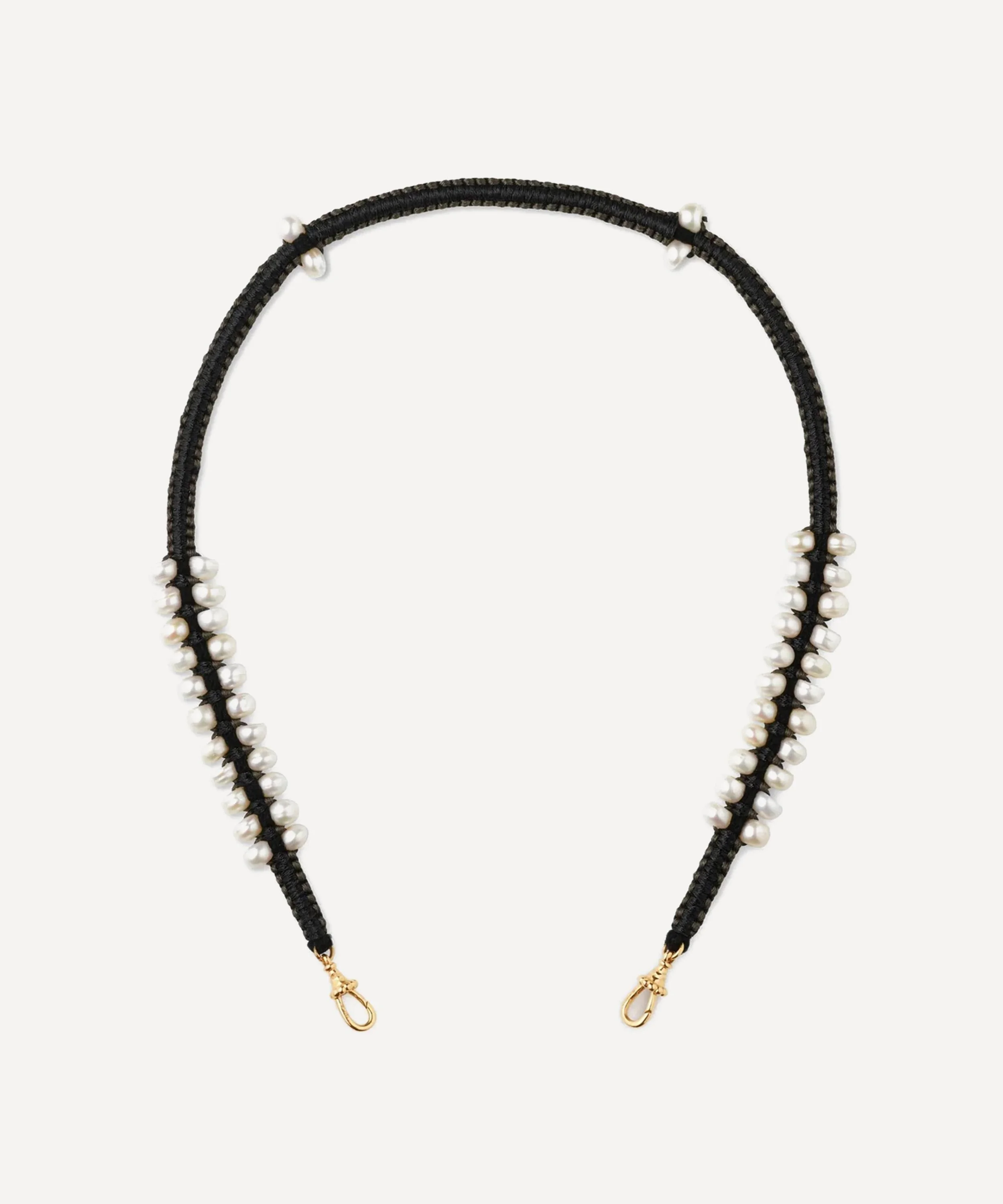 14ct Gold Black and Grey Mauli Link Necklace - 1