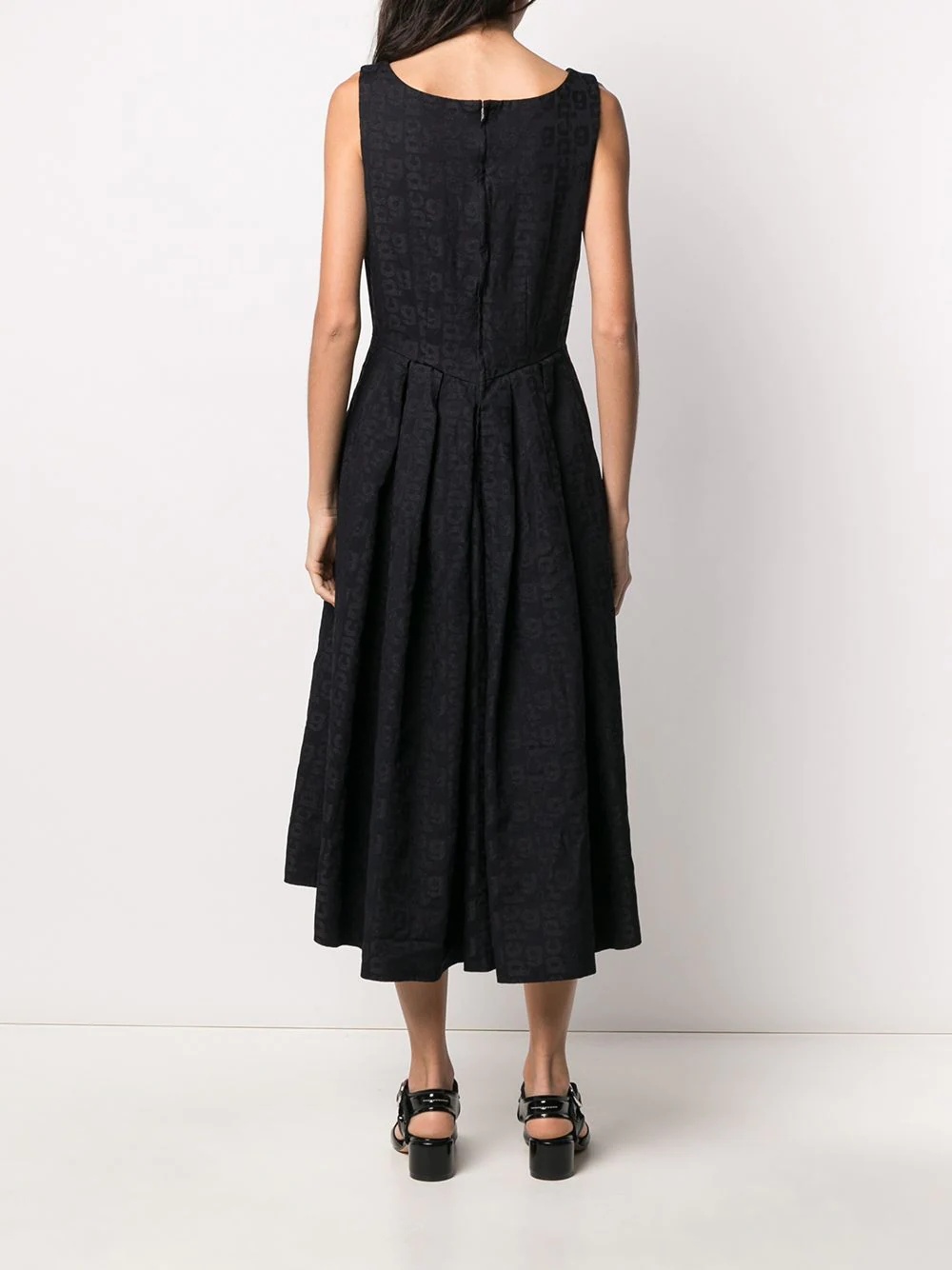all over logo print midi dress - 8