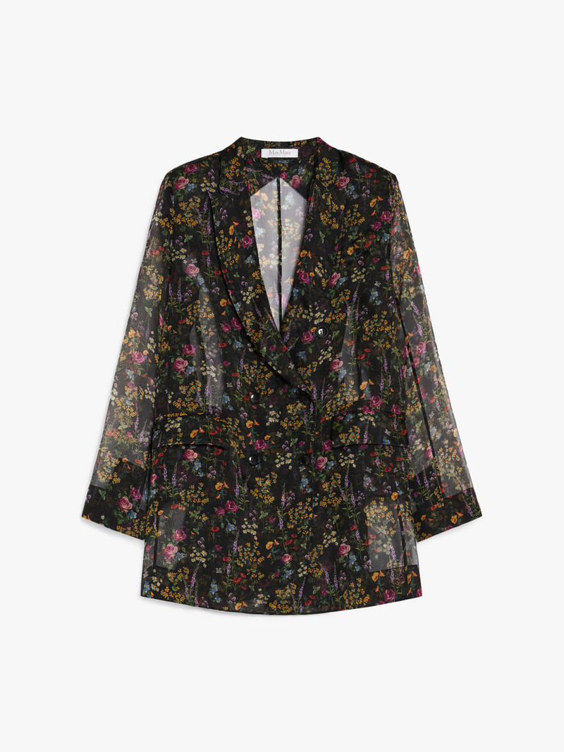 JABOT Floral silk organza blazer - 1