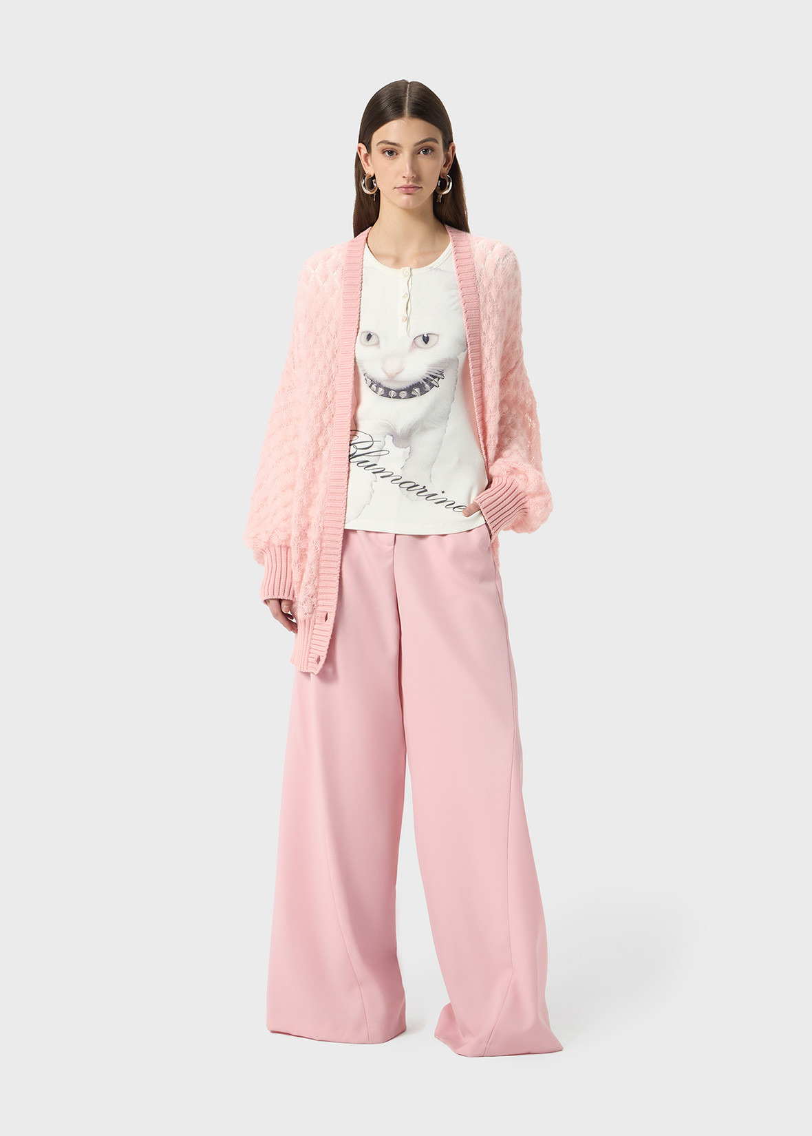 OVERSIZED OPENWORK KNIT CARDIGAN - 2