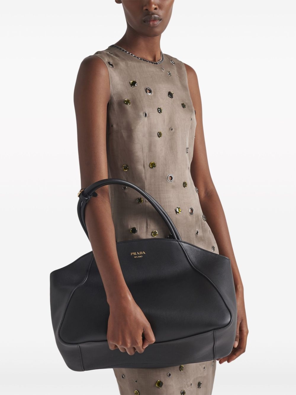 large leather tote bag - 2
