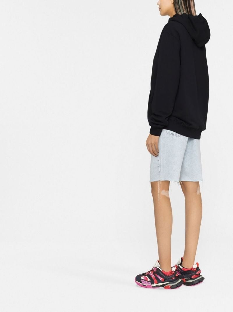 logo-print cotton hoodie - 3