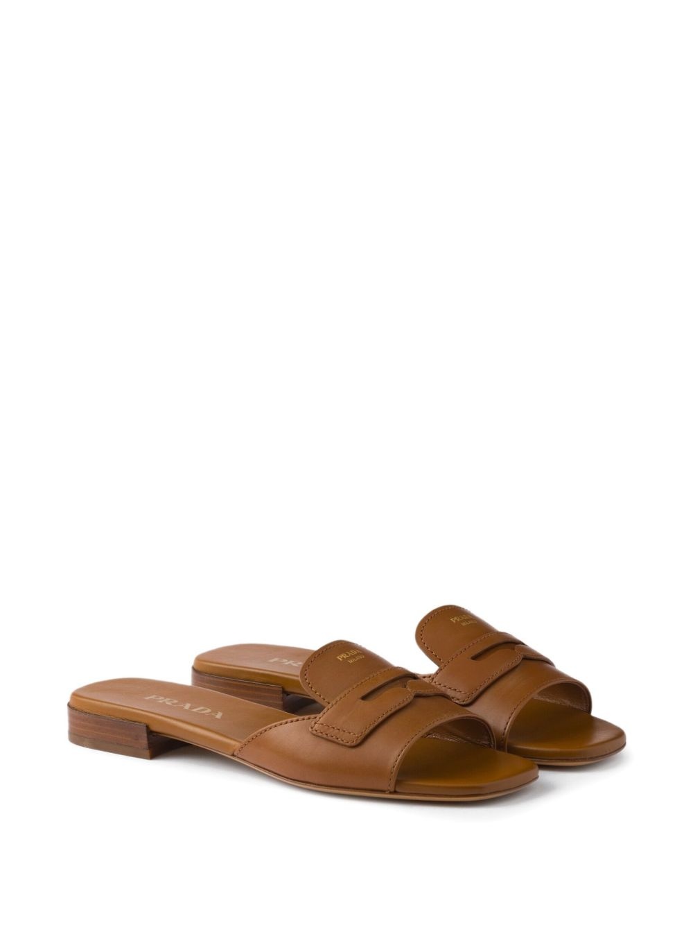 triangle-logo leather sandals - 2