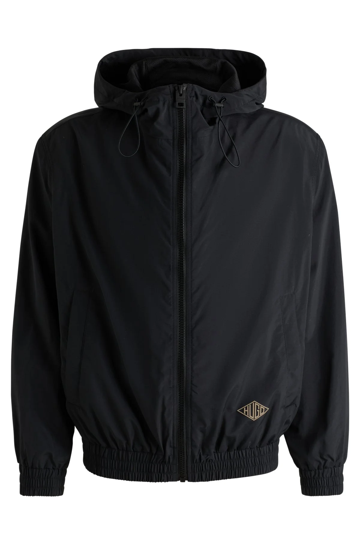 HOODED WINDBREAKER JACKET WITH MESH LINING - 1