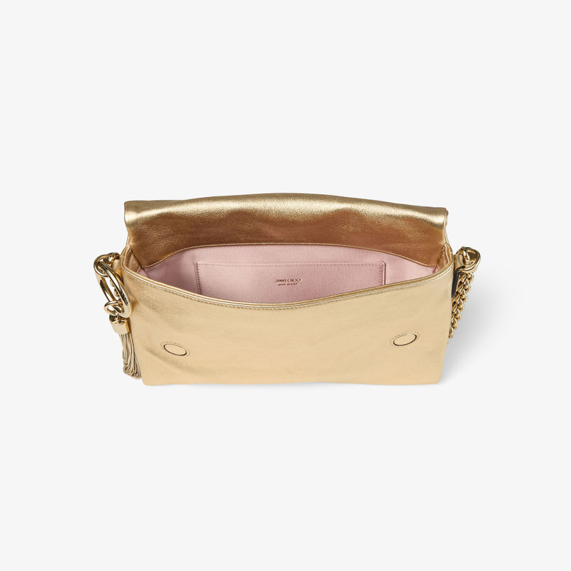 Callie Flap Gold Metallic Leather Shoulder Bag 5