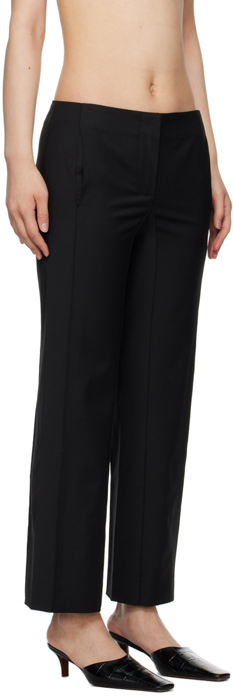 BEVZA Black Square Cigarette Trousers outlook