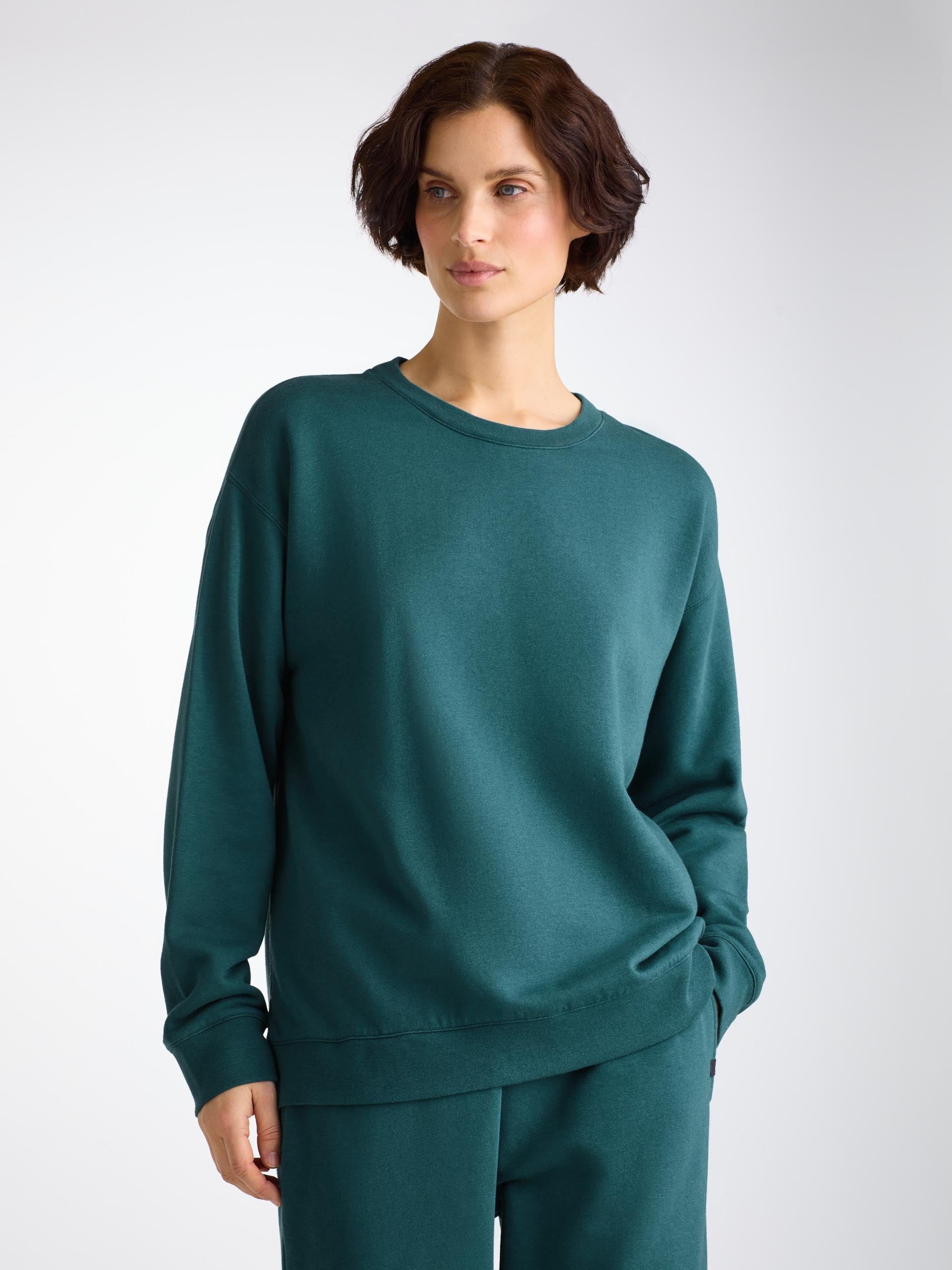 Women's Sweatshirt Quinn Cotton Modal Pine Green - 2